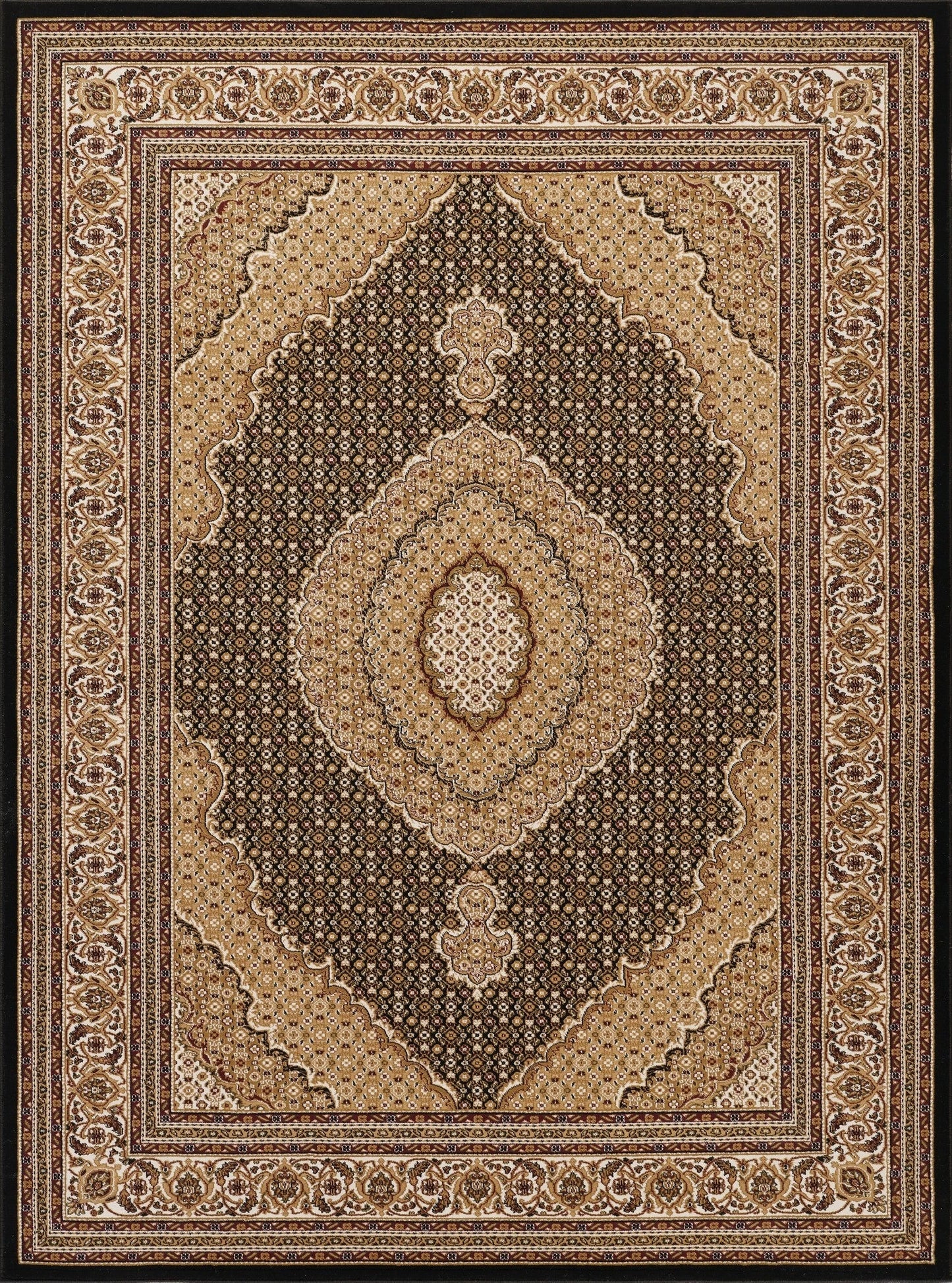 Manchester Diamond Medallion Area Rug - Black - 5'3" x 7'3" - product detail