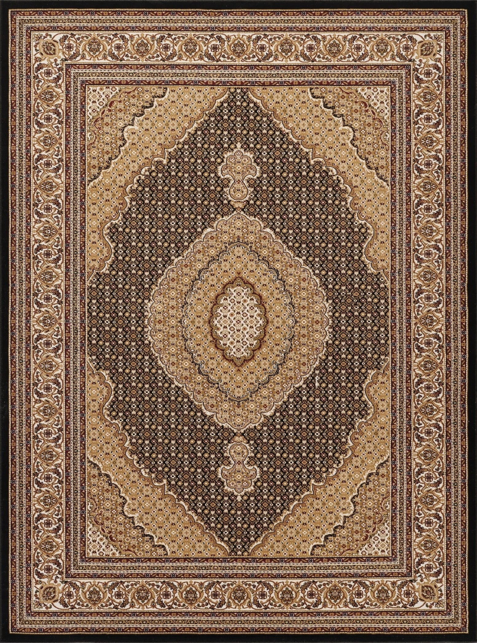 Manchester Diamond Medallion Area Rug - Black - 5'3" x 7'3" - product detail