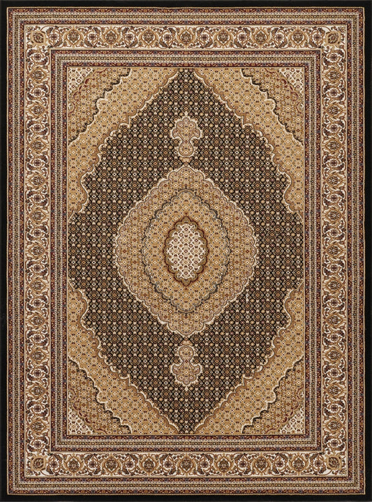 Manchester Diamond Medallion Area Rug - Black - 5'3" x 7'3" - product detail