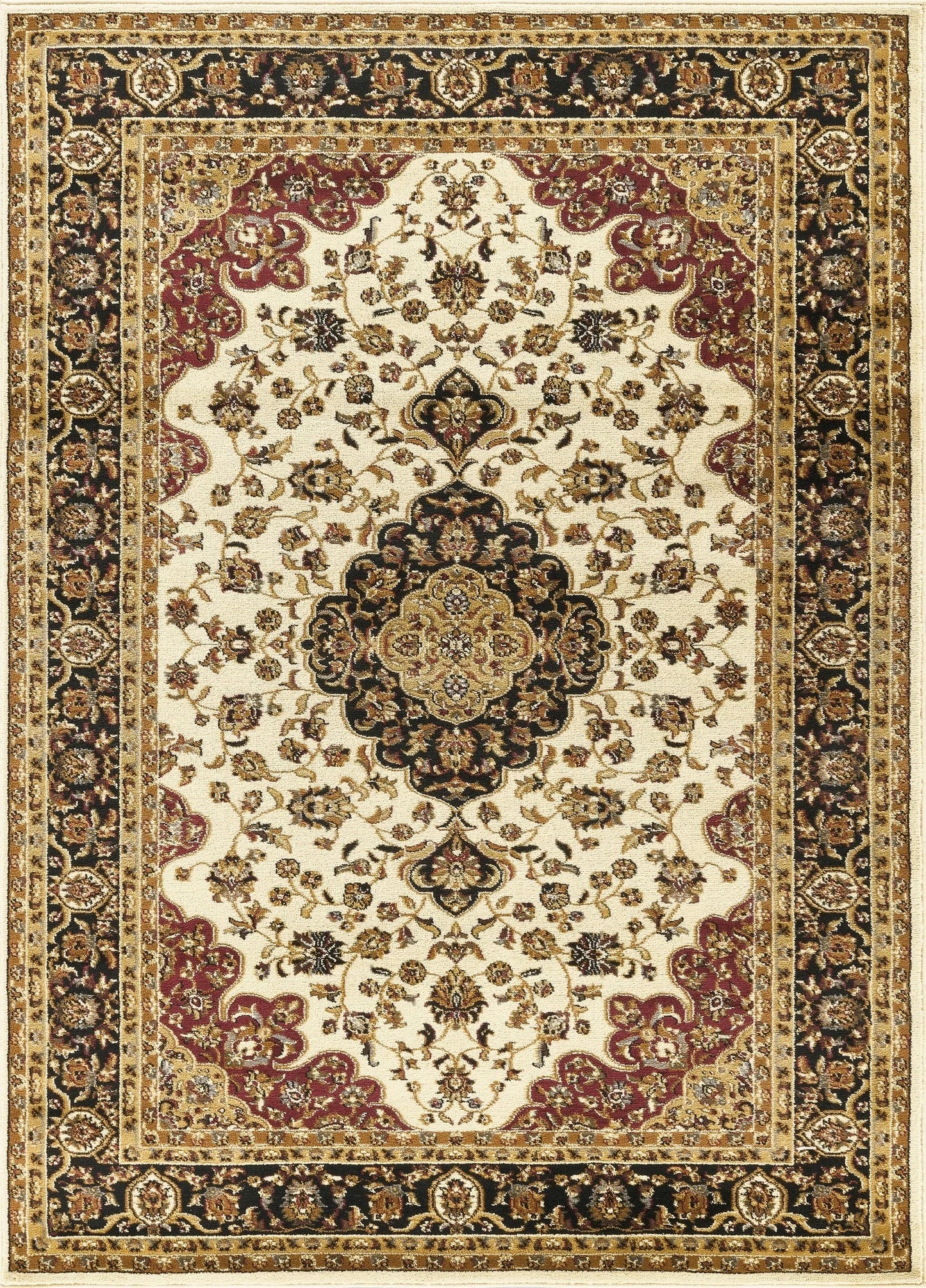 Classic Ornate Center Medallion Area Rug - Cream - 2'7" x 7'3" - product detail