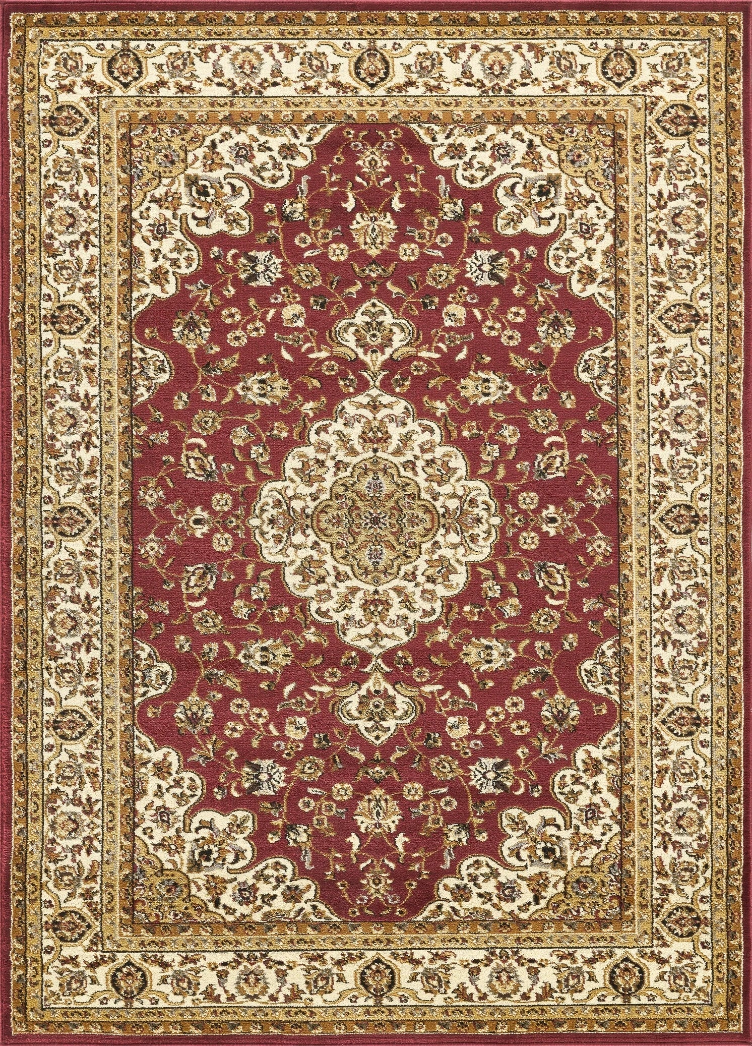 Classic Floral Medallion Area Rug - Red - 2'7" x 7'3" - product detail