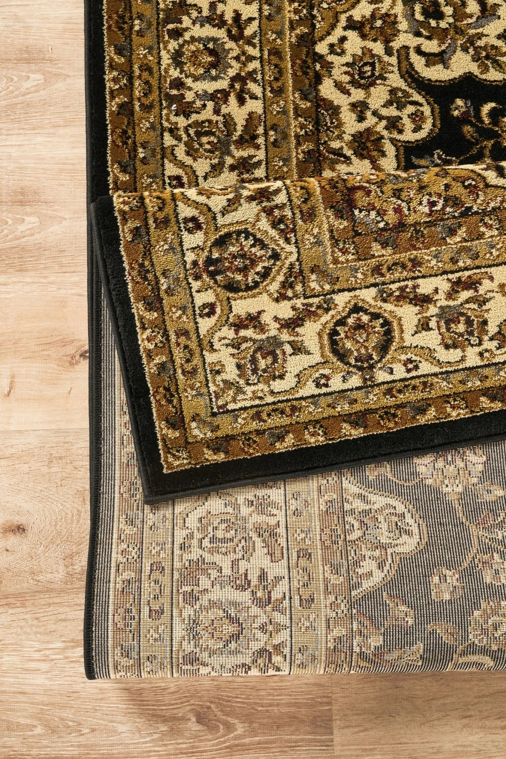 Classic Floral Medallion Area Rug - Black - 5'3" x 7'3" - product detail