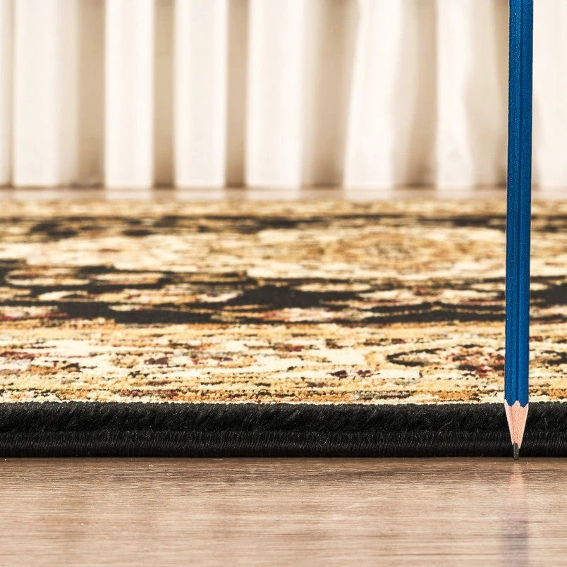 Classic Floral Medallion Area Rug - Black - 5'3" x 7'3" - product detail
