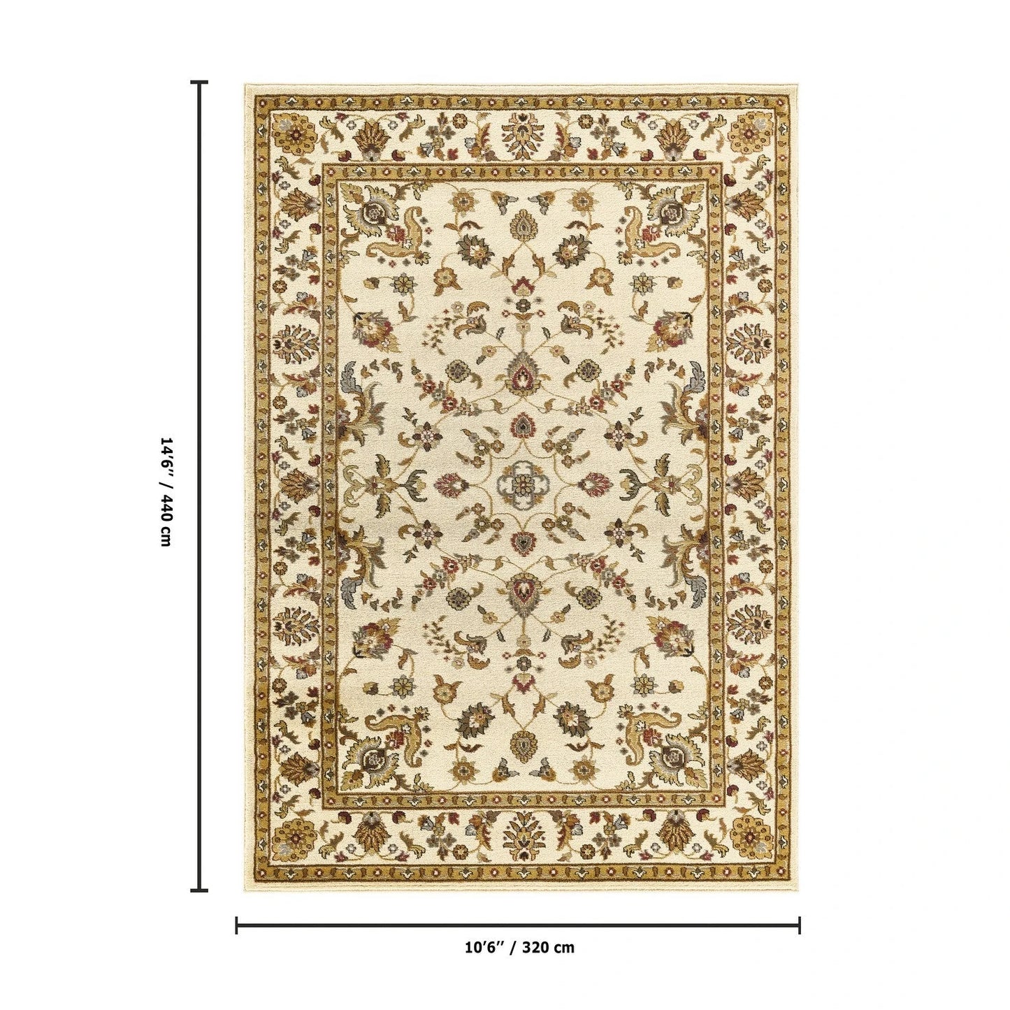 Classic Botanical Border Area Rug - Cream - 10'6" x 14'6" - product detail