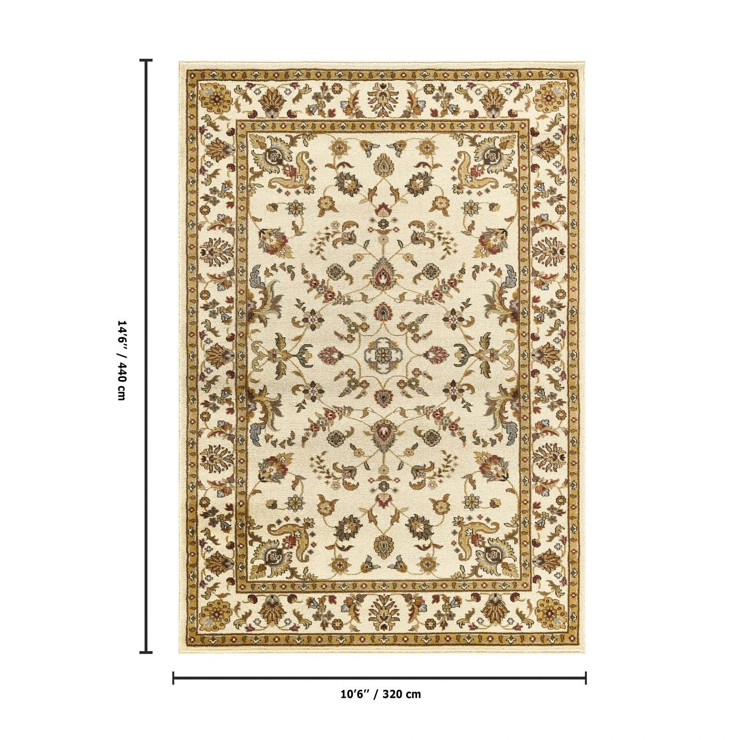 Classic Botanical Border Area Rug - Cream - 10'6" x 14'6" - product detail
