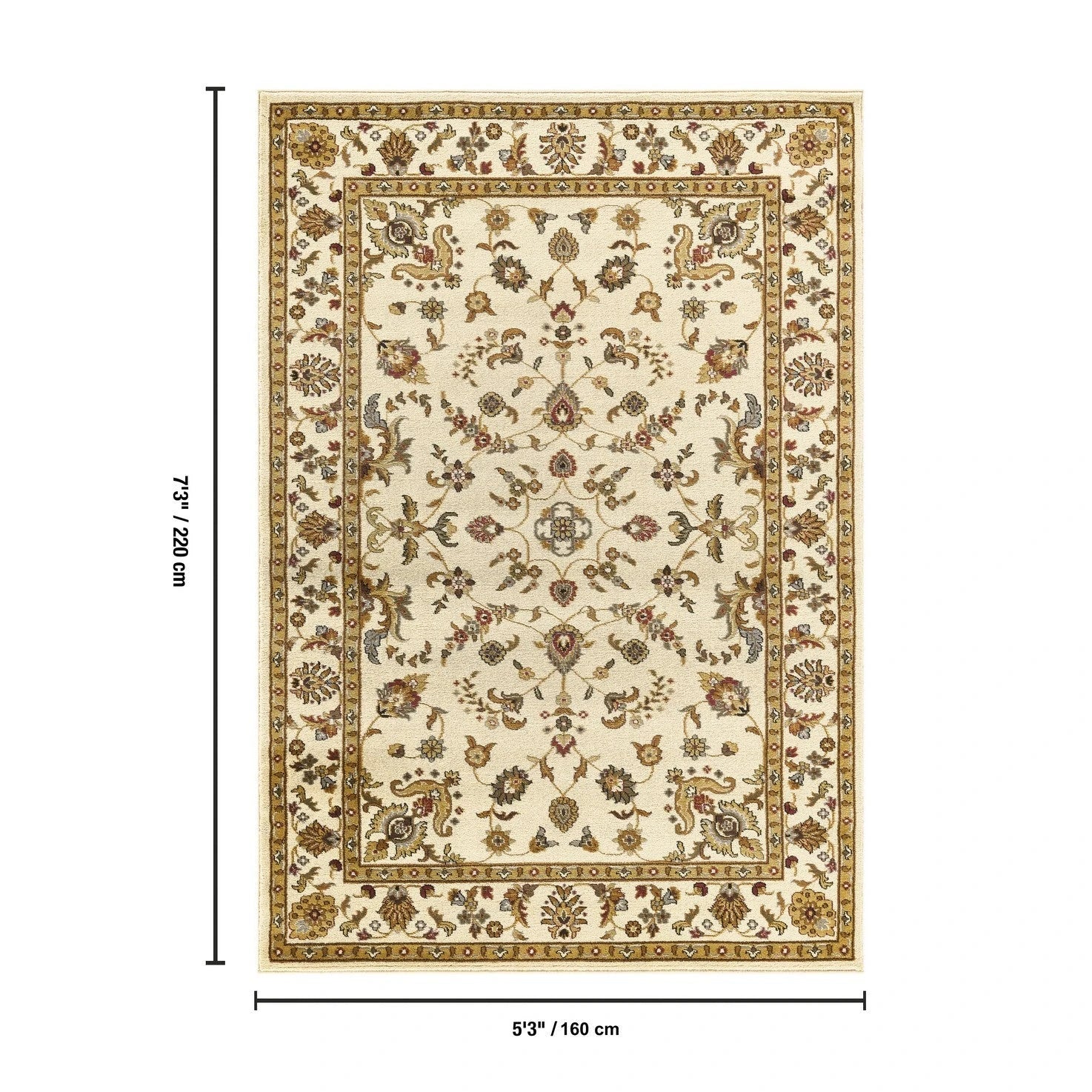 Classic Botanical Border Area Rug - Cream - 5'3" x 7'3" - product detail