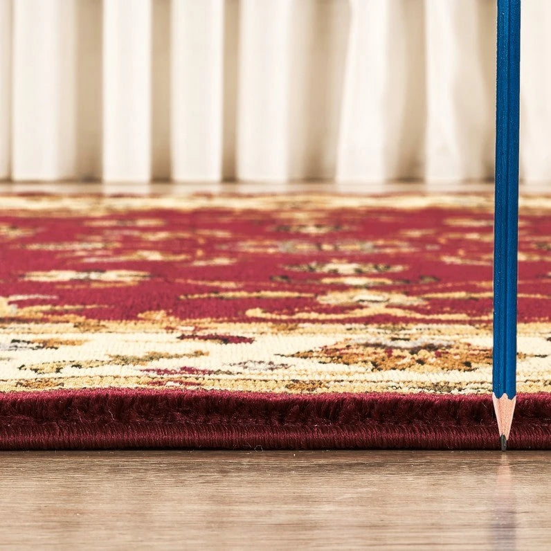 Classic Botanical Border Area Rug - Red - 5'3" x 7'3" - product detail