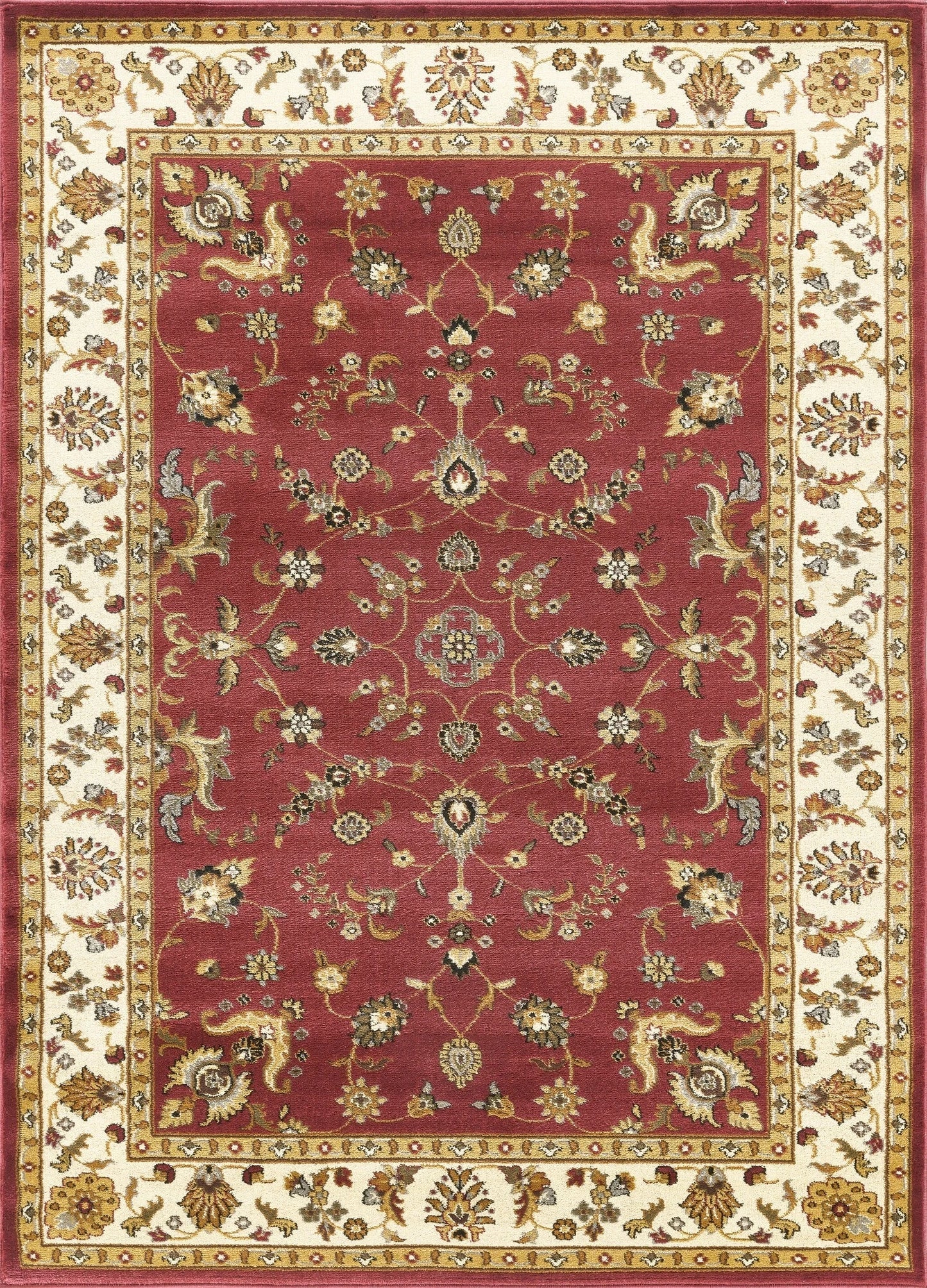 Classic Botanical Border Area Rug - Red - 5'3" x 7'3" - product detail