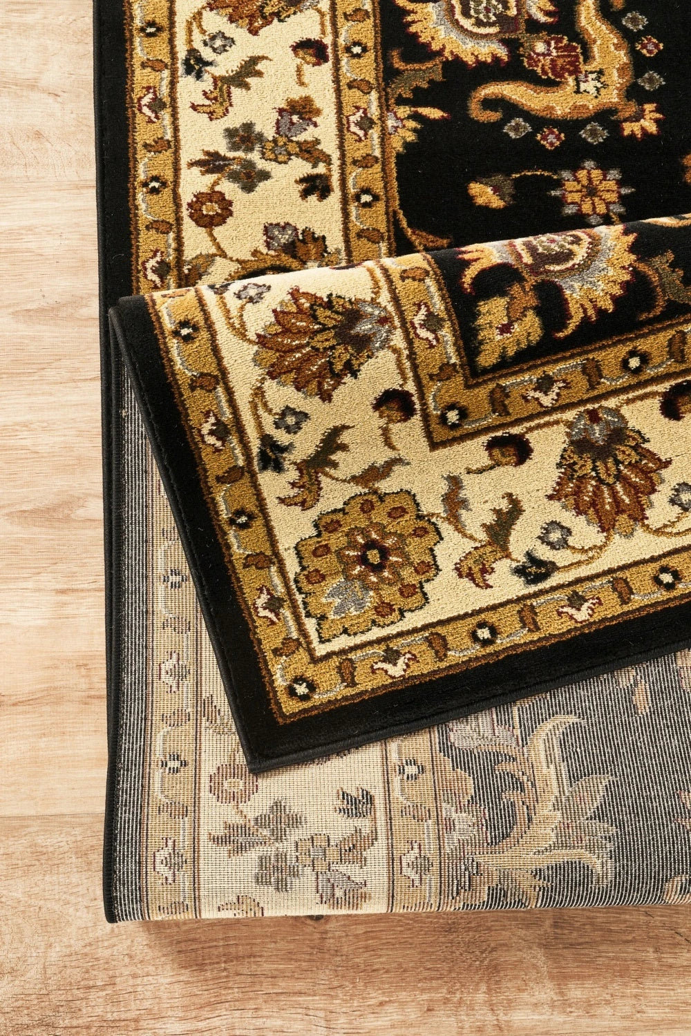 Classic Botanical Border Area Rug - Black - 5'3" x 7'3" - product detail