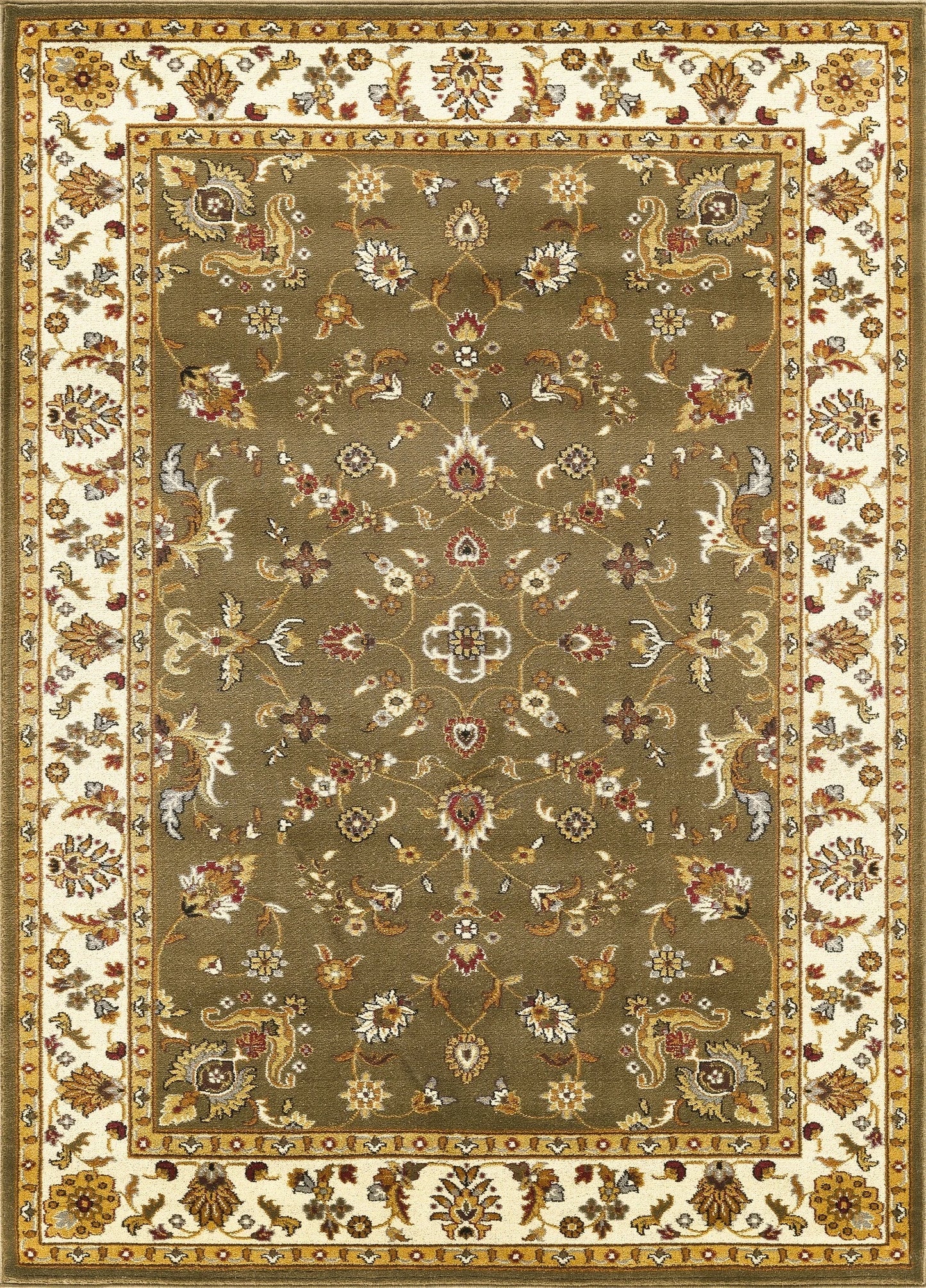 Classic Botanical Border Area Rug - Green - 5'3" x 7'3" - product detail