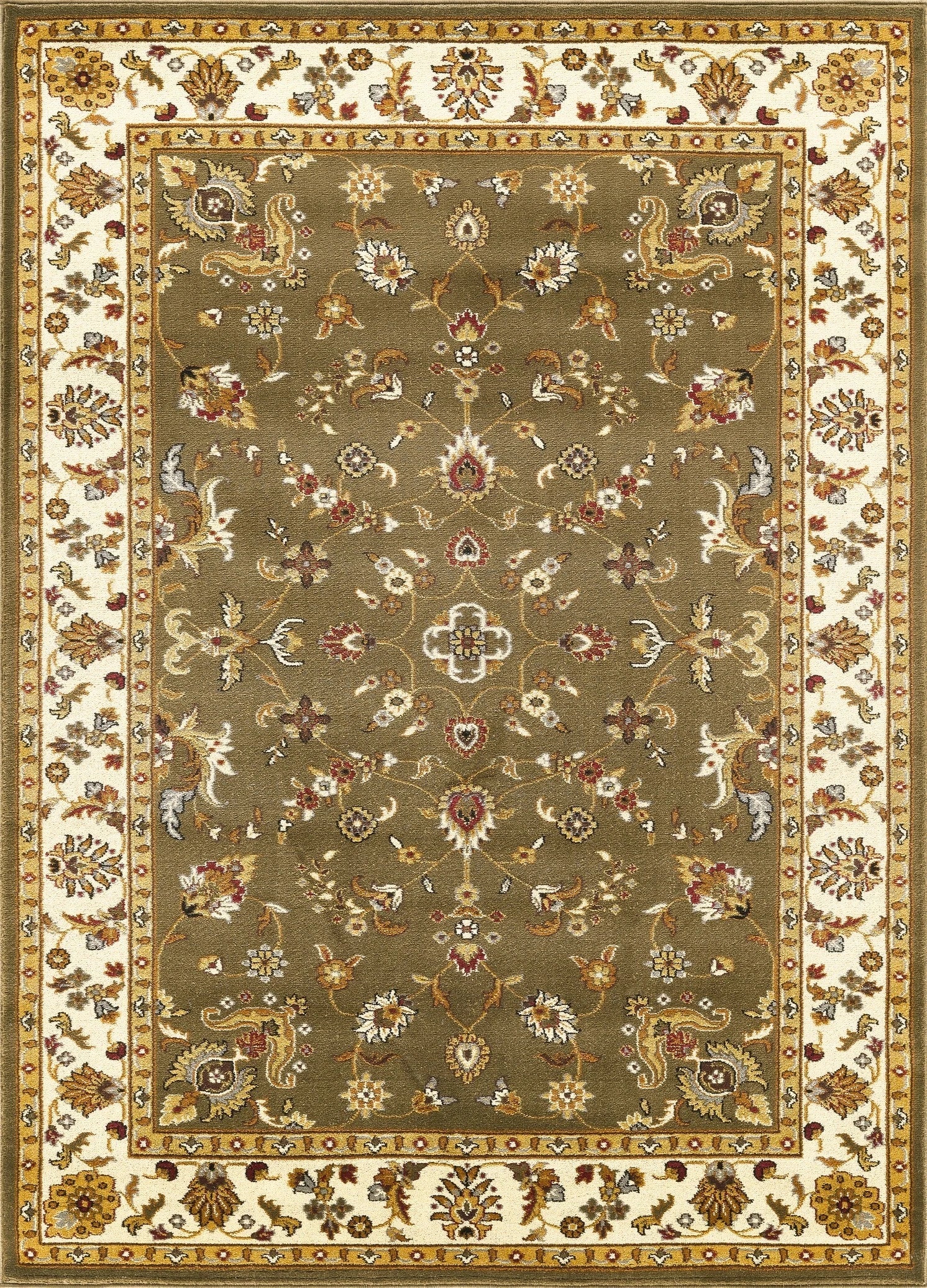 Classic Botanical Border Area Rug - Green - 5'3" x 7'3" - product detail