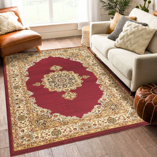 Classic Grand Medallion Area Rug - Red - 5'3" x 7'3" - room scene
