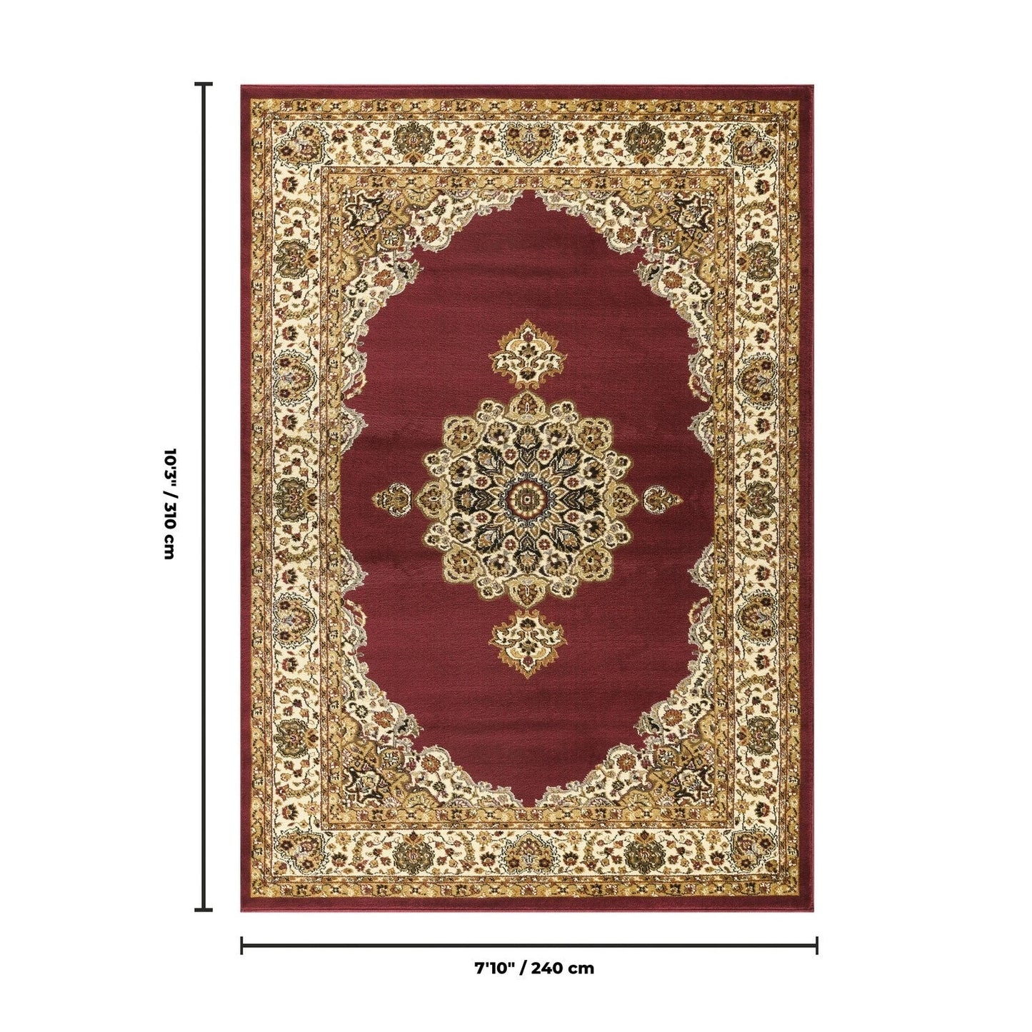 Classic Grand Medallion Area Rug - Red - 7'10" x 10'3" - product detail