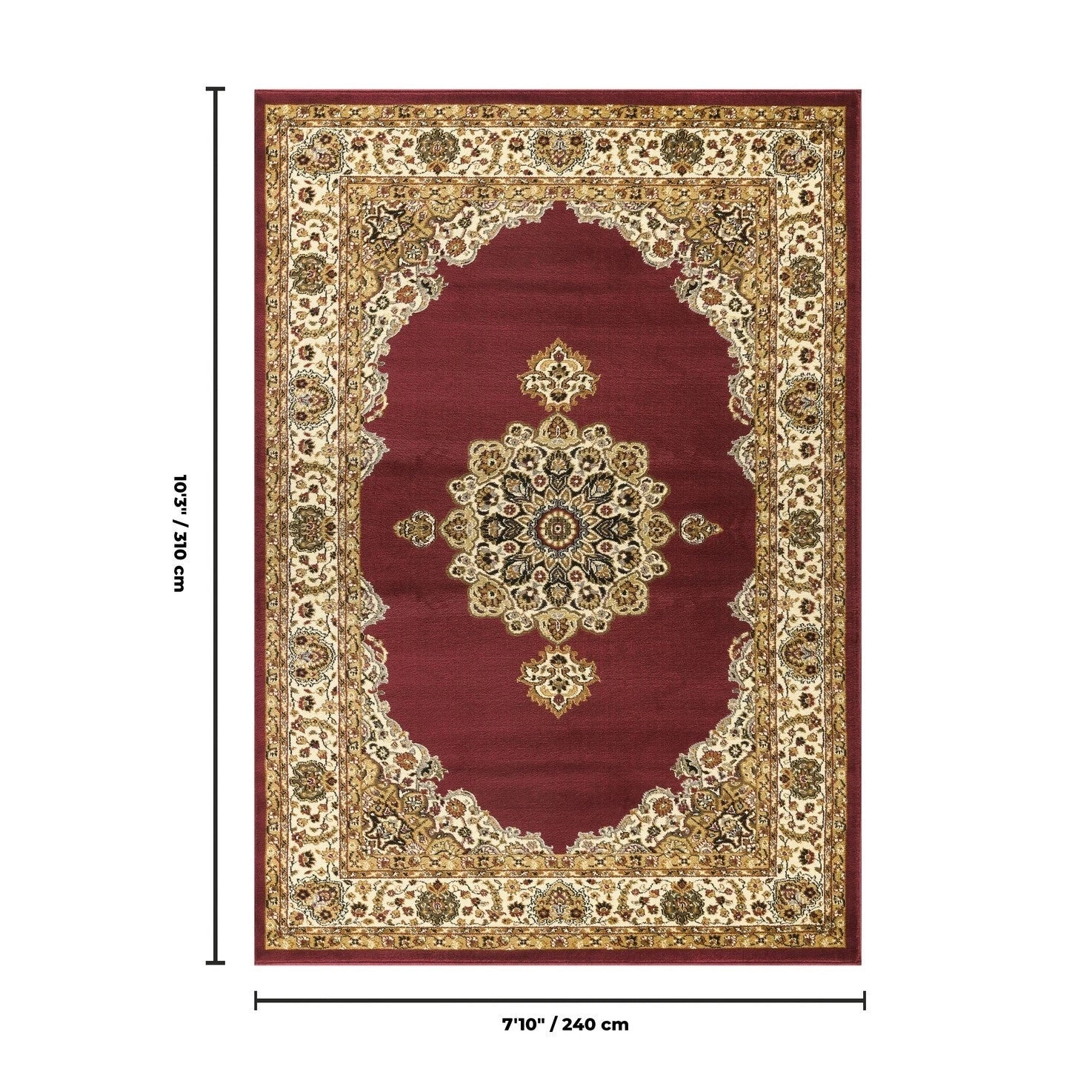 Classic Grand Medallion Area Rug - Red - 7'10" x 10'3" - product detail