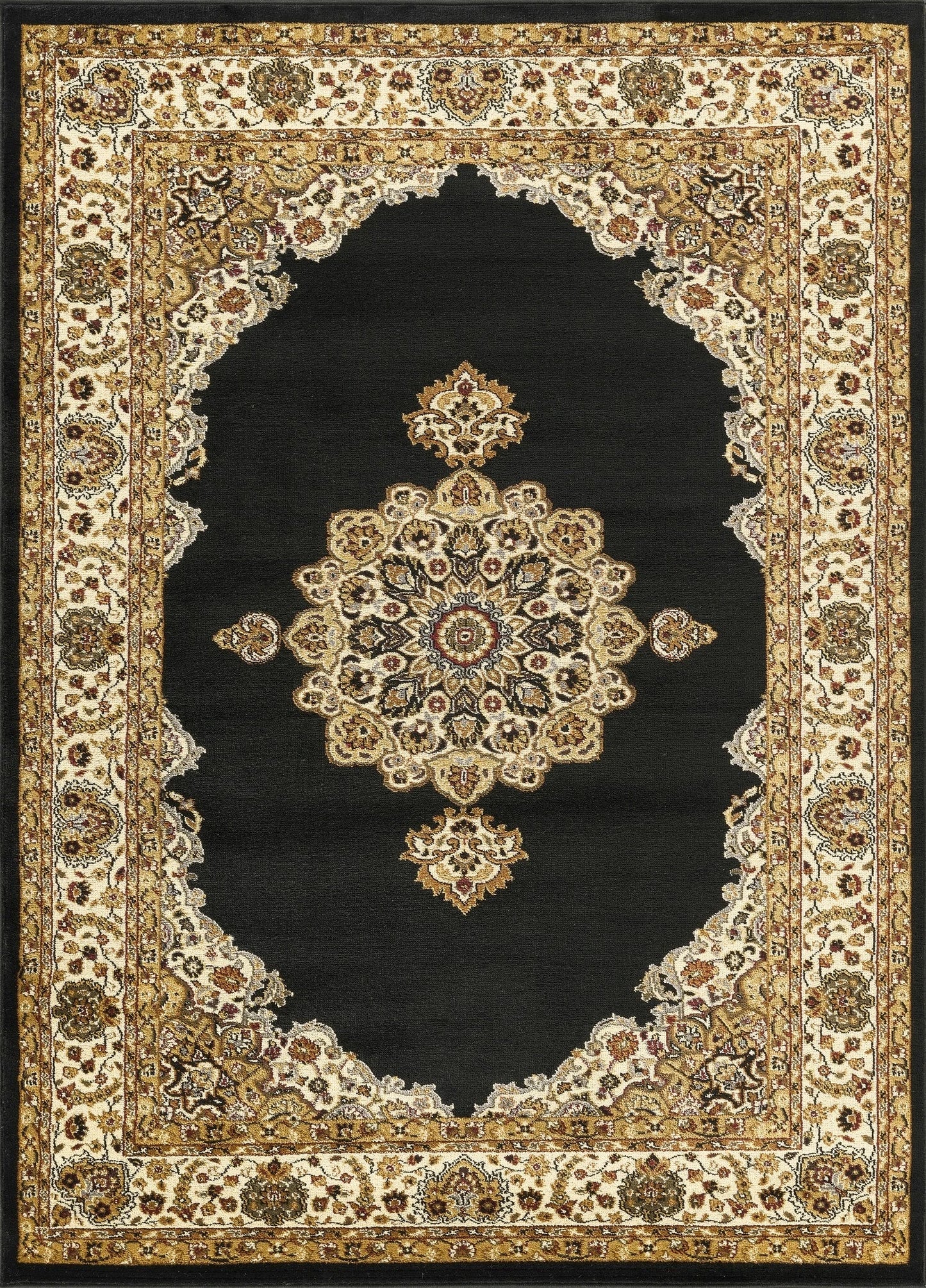 Classic Grand Medallion Area Rug - Black - 5'3" x 7'3" - product detail