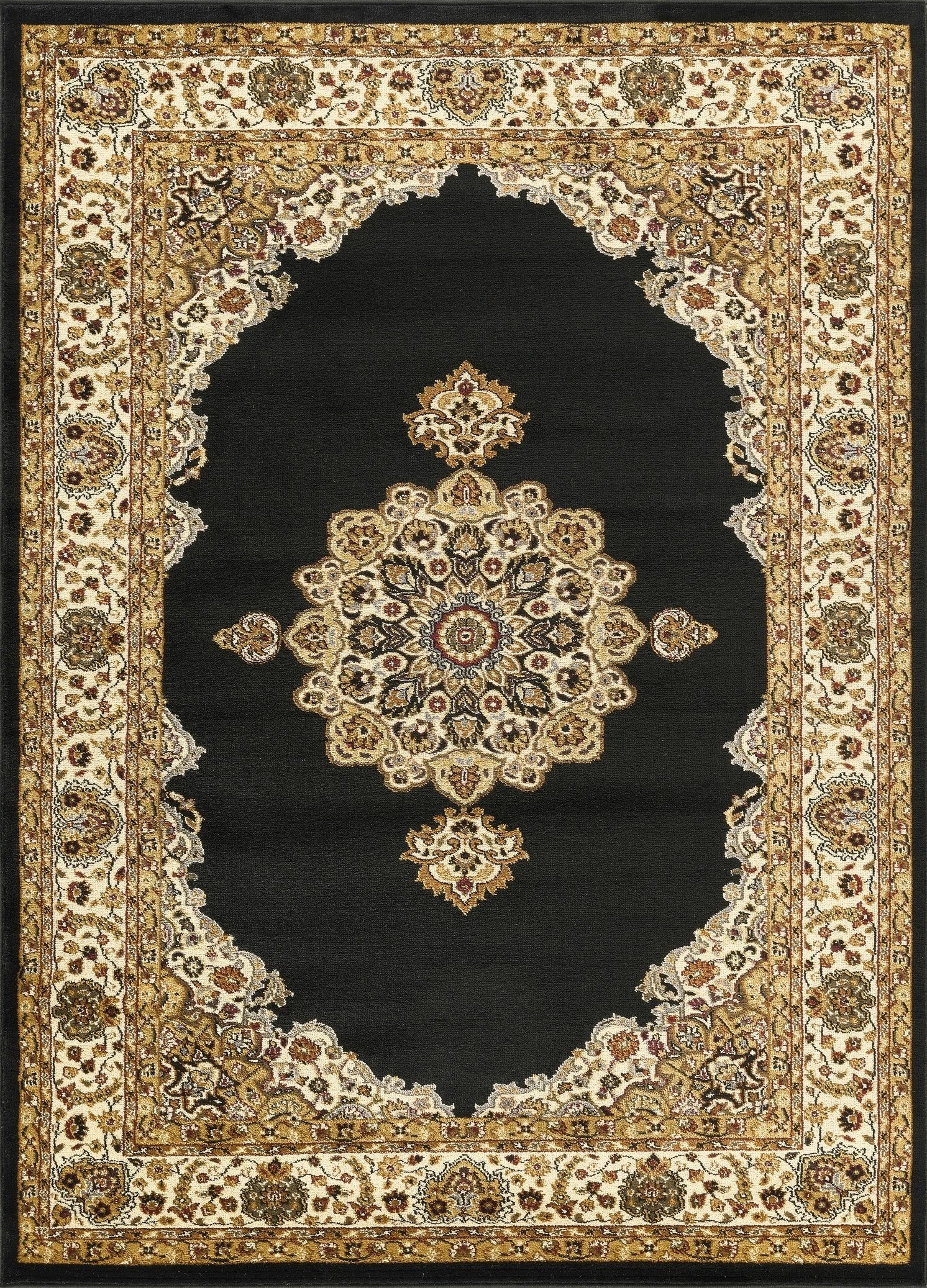 Classic Grand Medallion Area Rug - Black - 5'3" x 7'3" - product detail