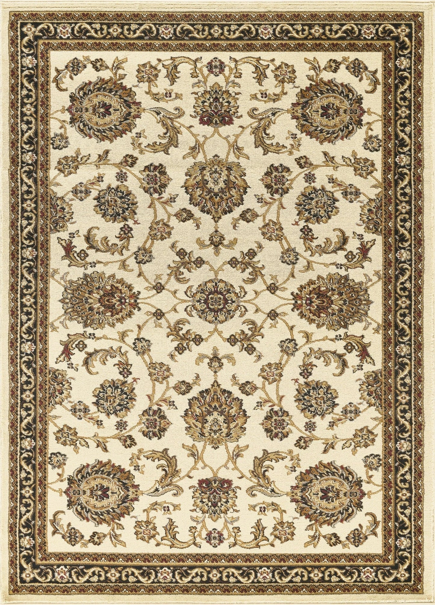 Classic Ivory Botanical Area Rug - Cream - 5'3" x 7'3" - product detail