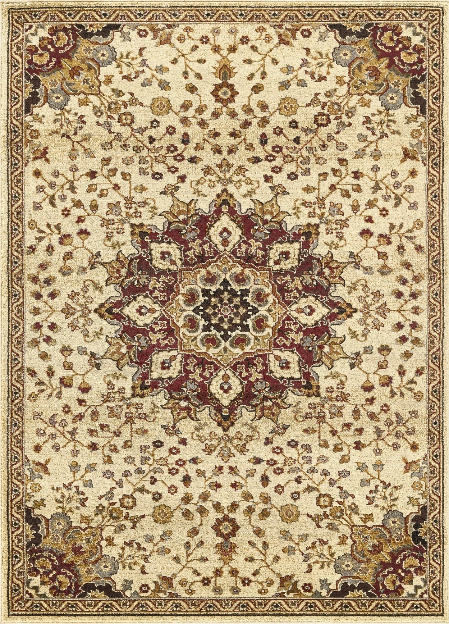 Classic Star Medallion Area Rug - Cream - 2'7" x 7'3" - product detail