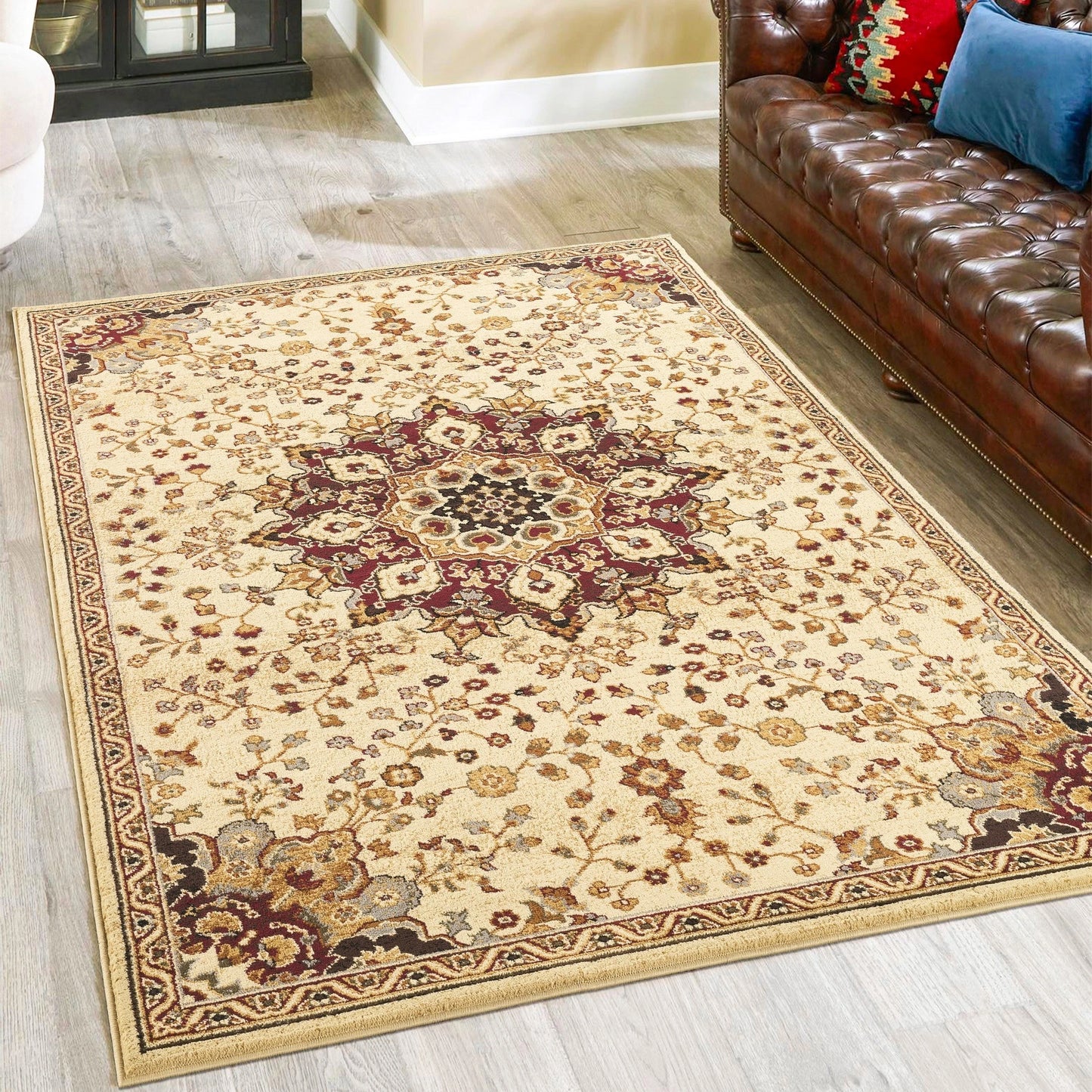 Classic Star Medallion Area Rug - Cream - 5'3" x 7'3" - room scene