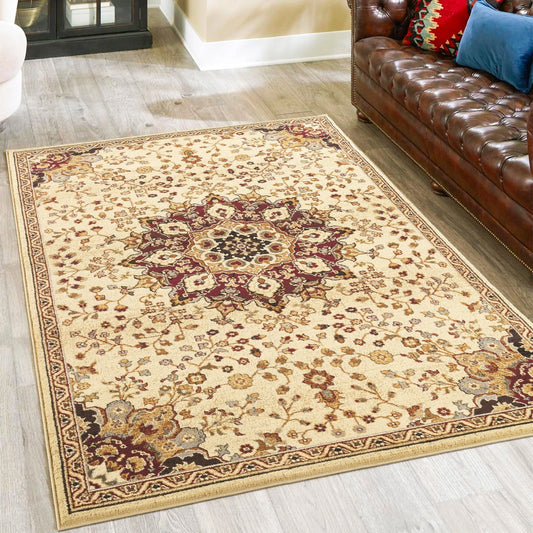 Classic Star Medallion Area Rug - Cream - 5'3" x 7'3" - room scene