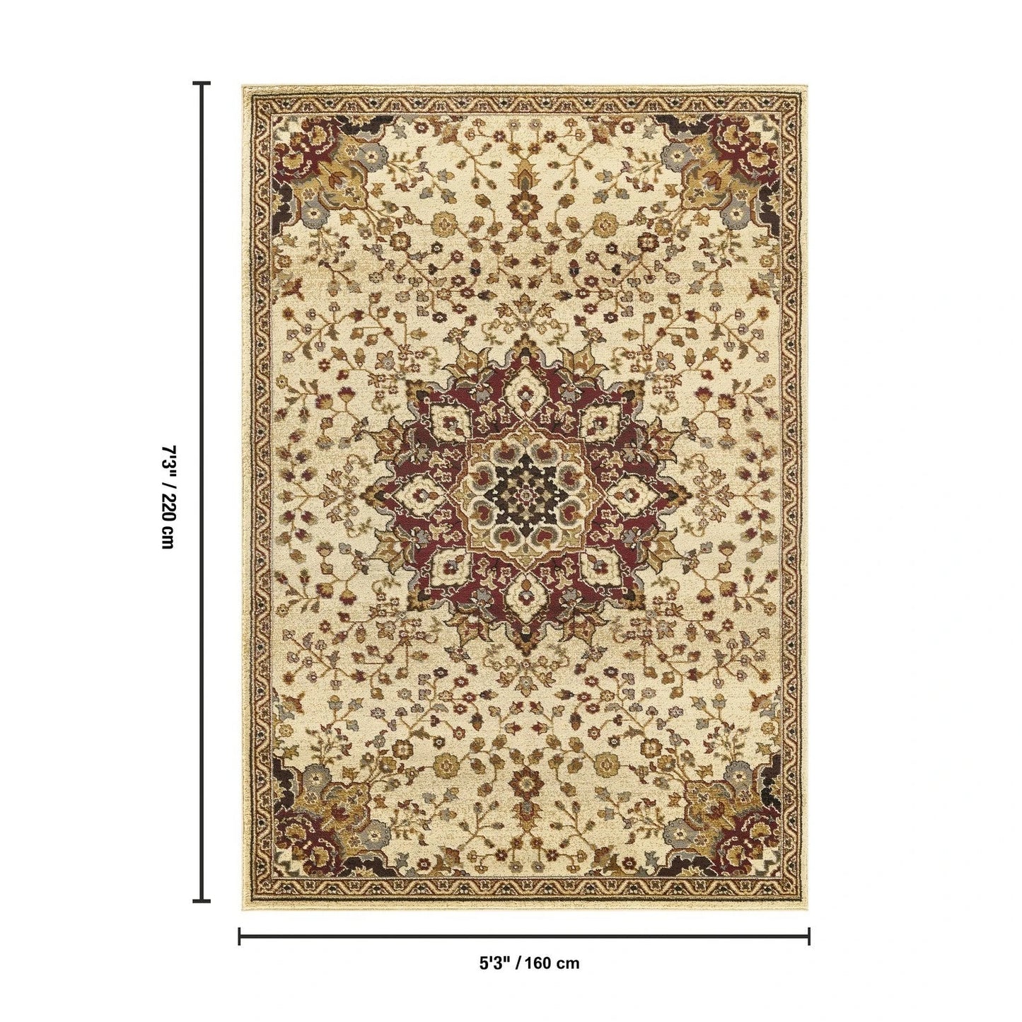 Classic Star Medallion Area Rug - Cream - 5'3" x 7'3" - product detail