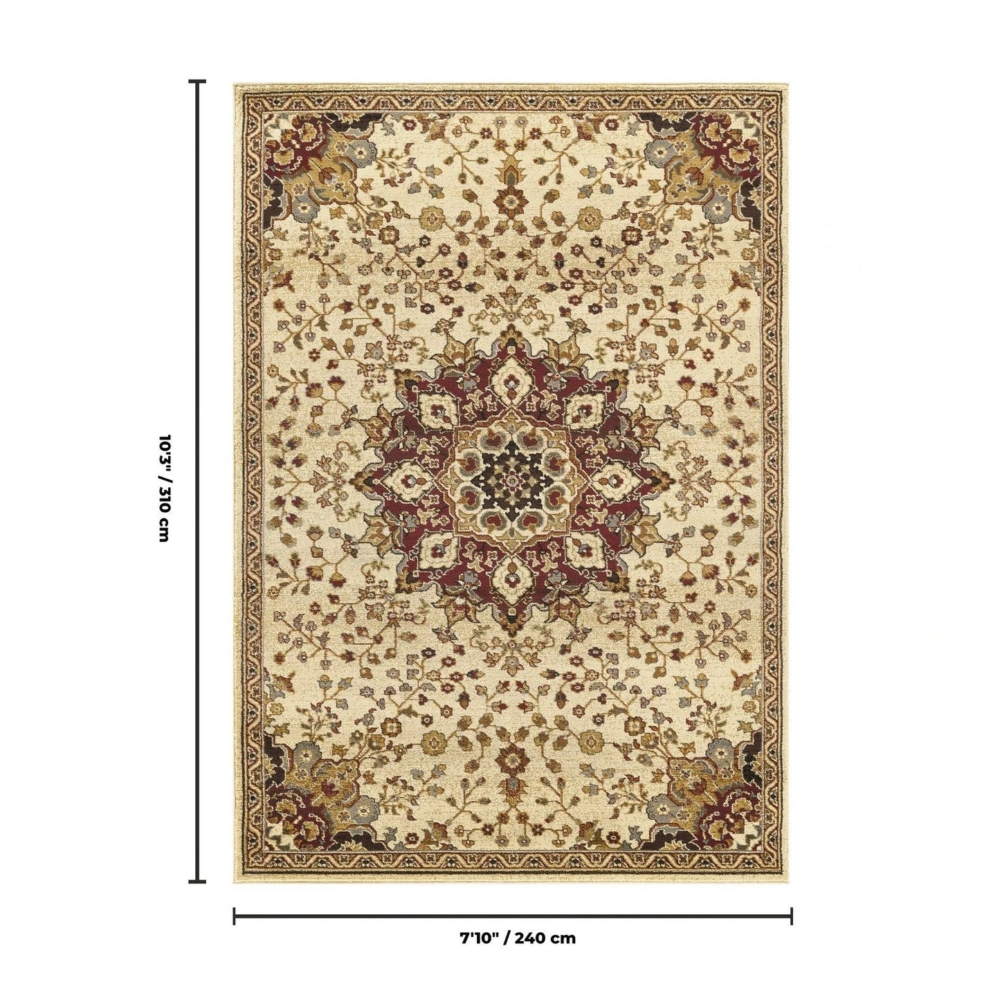 Classic Star Medallion Area Rug - Cream - 7'10" x 10'3" - product detail