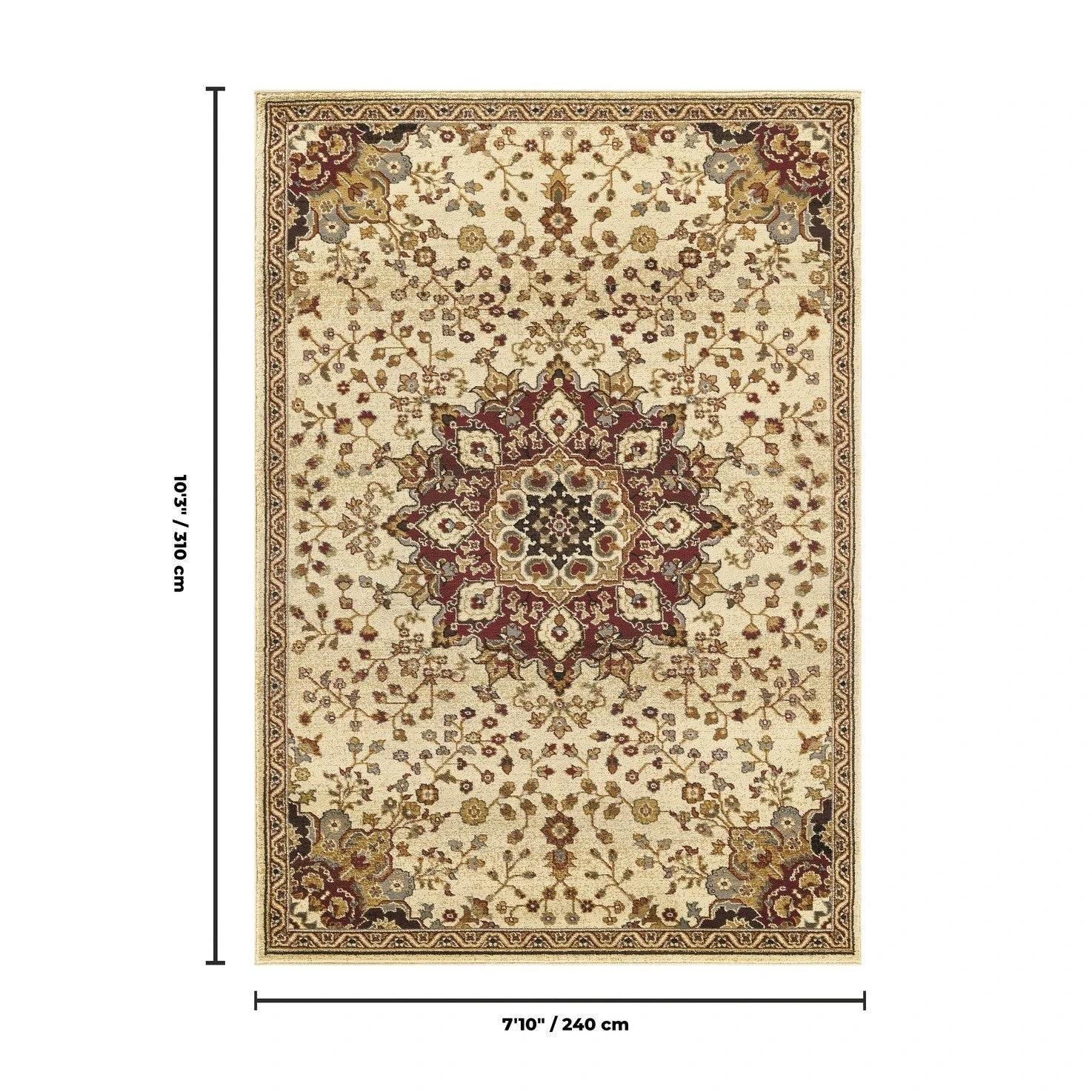 Classic Star Medallion Area Rug - Cream - 7'10" x 10'3" - product detail