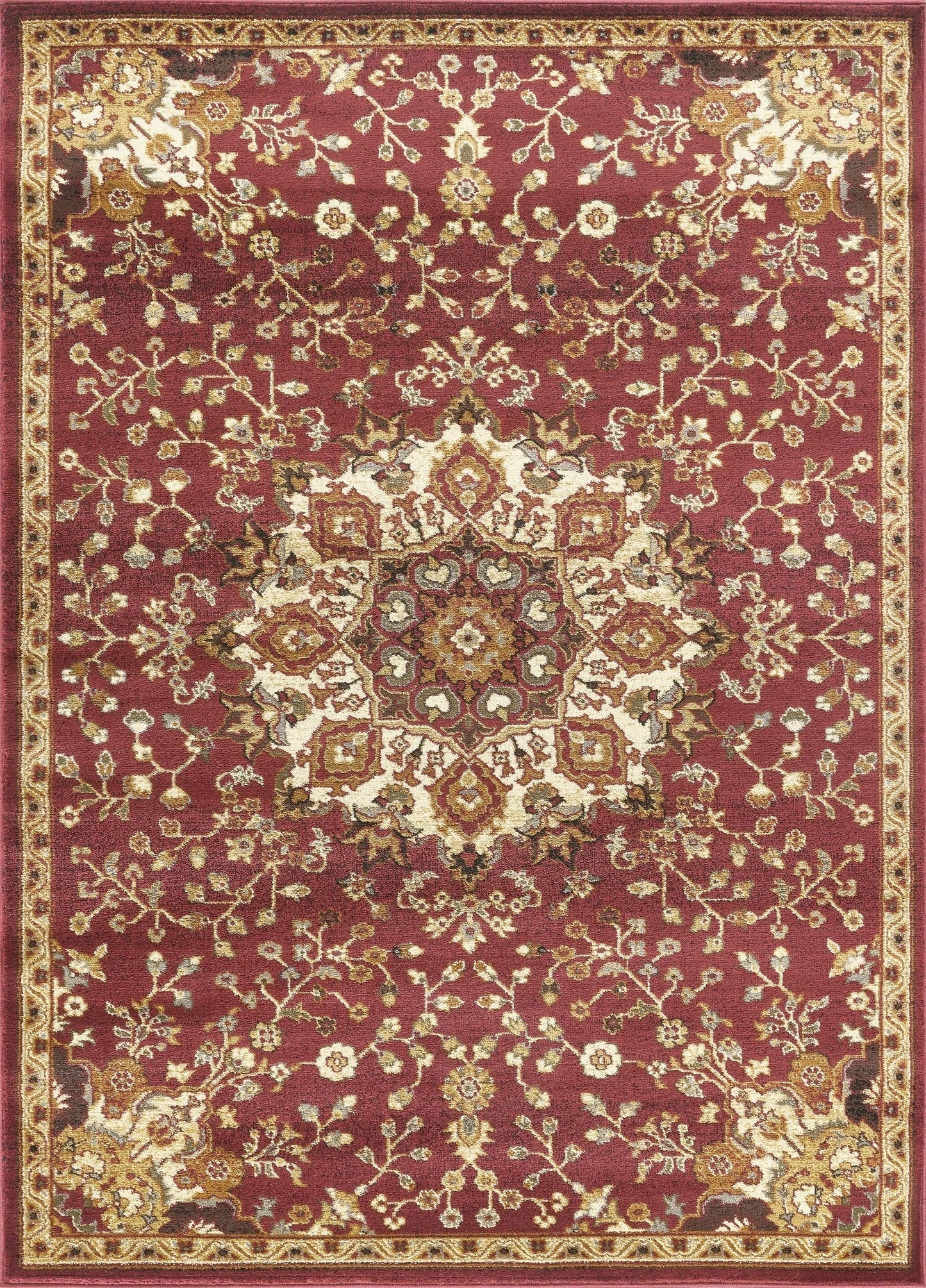 Classic Floral Star Medallion Area Rug - Red - 2' x 3' - product detail