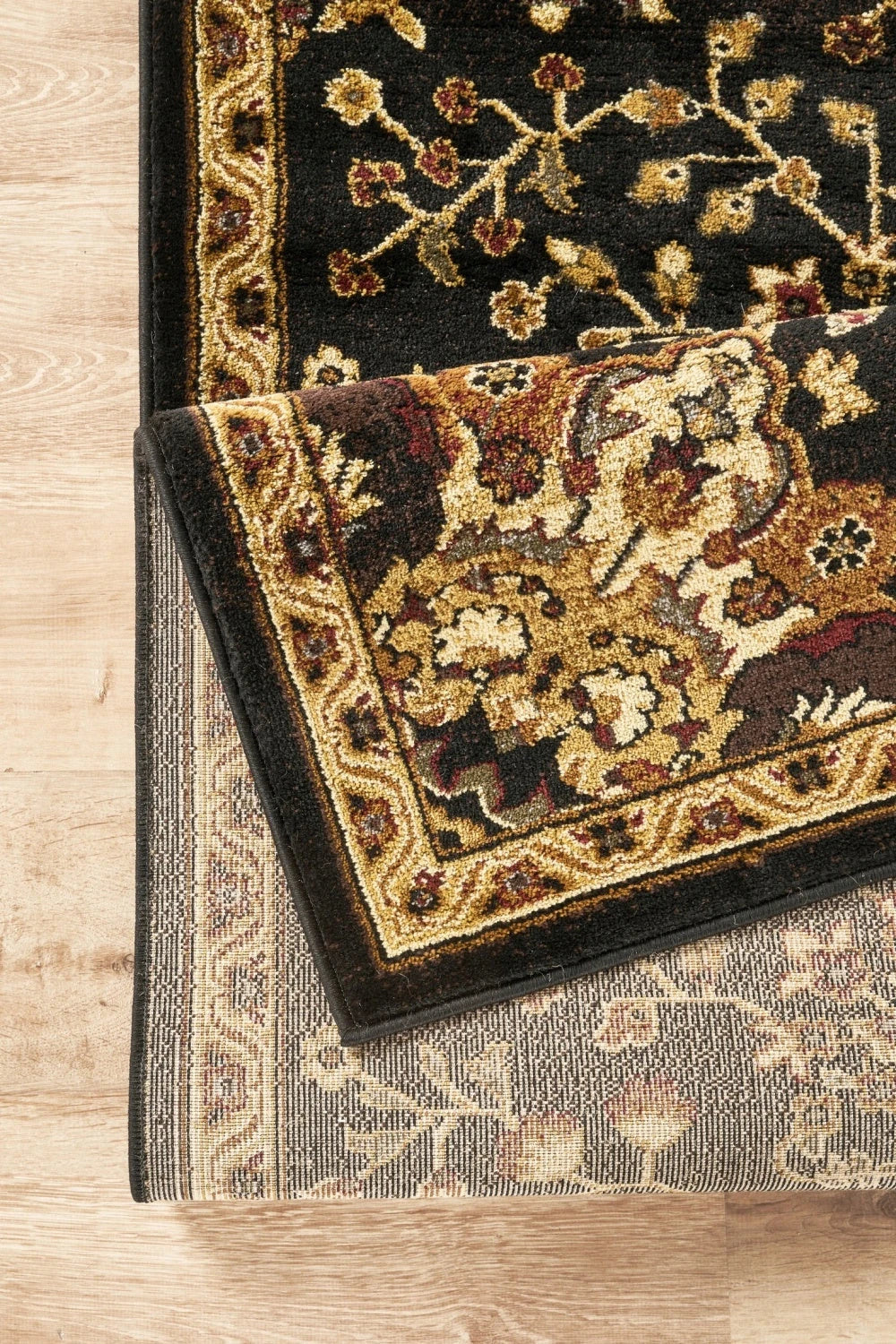 Classic Floral Star Medallion Area Rug - Black - 5'3" x 7'3" - product detail