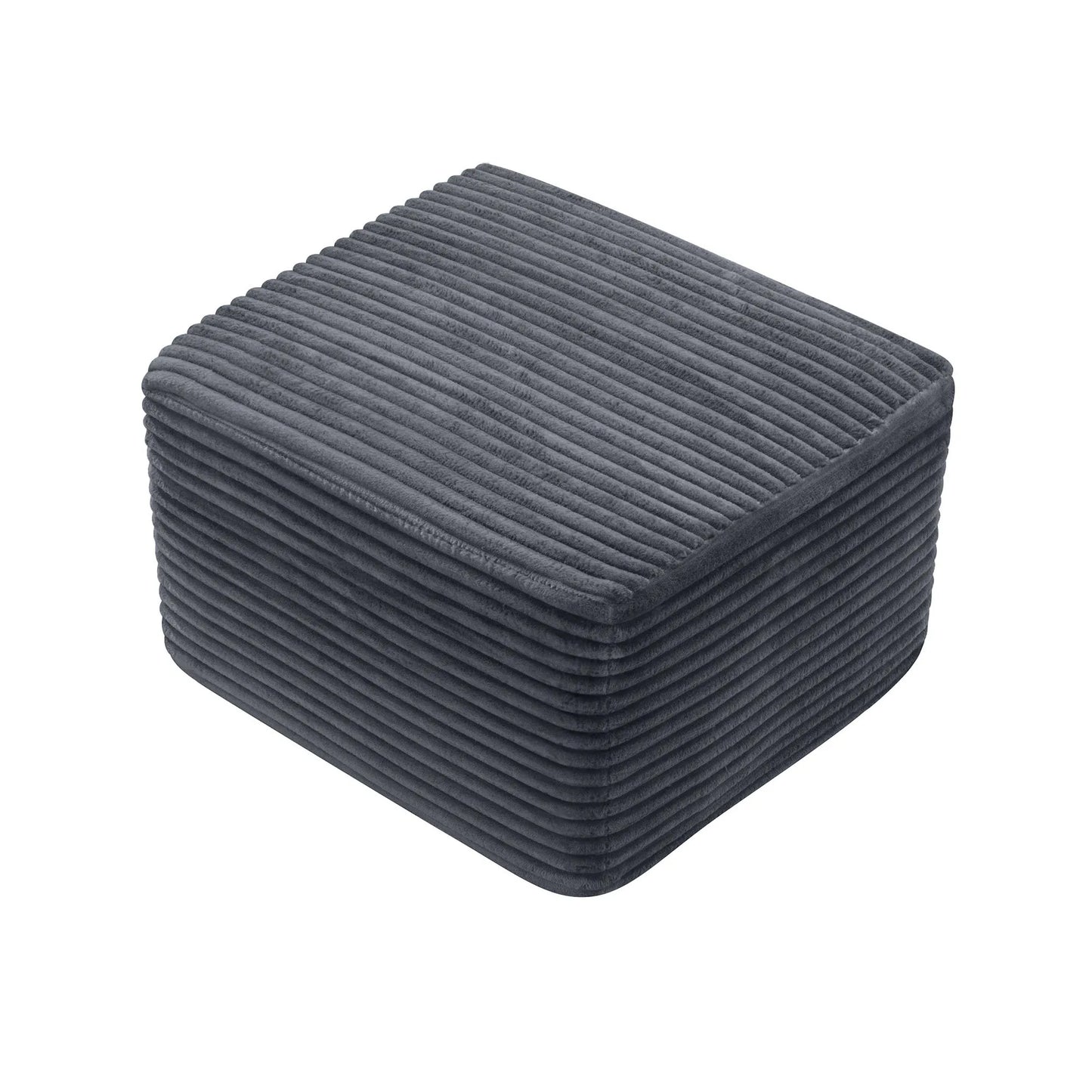 27.6-Inch Corduroy Square Ottoman – Gray – view 2