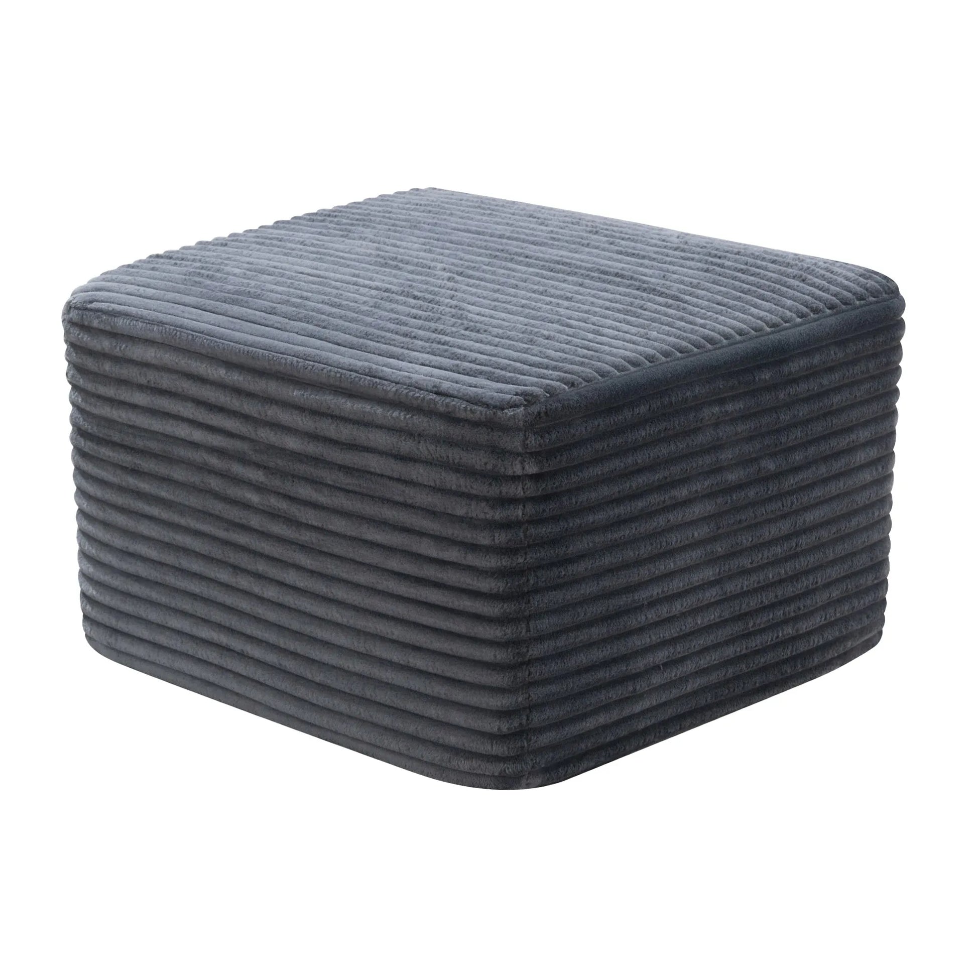 27.6-Inch Corduroy Square Ottoman – Gray – view 3