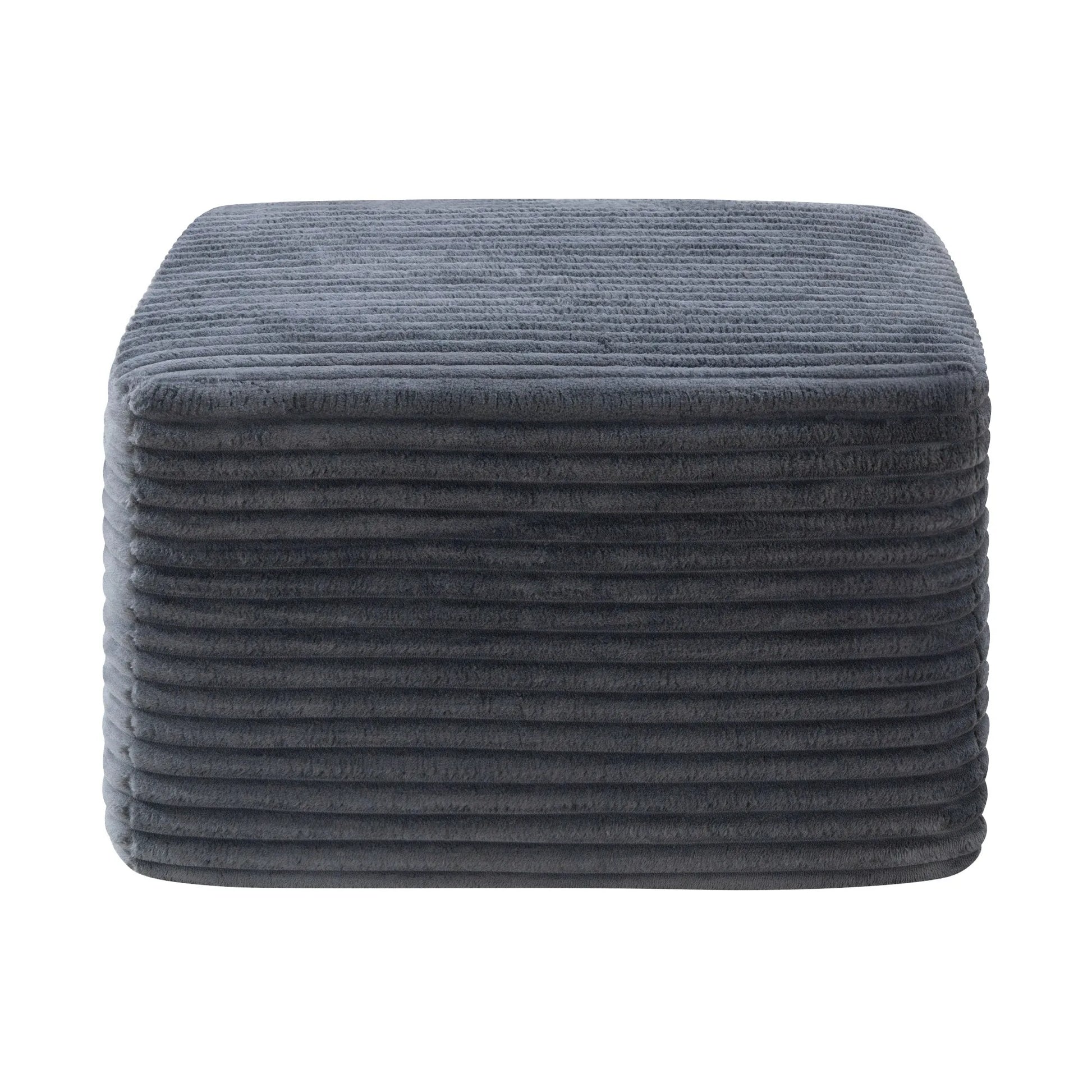 27.6-Inch Corduroy Square Ottoman – Gray – view 4