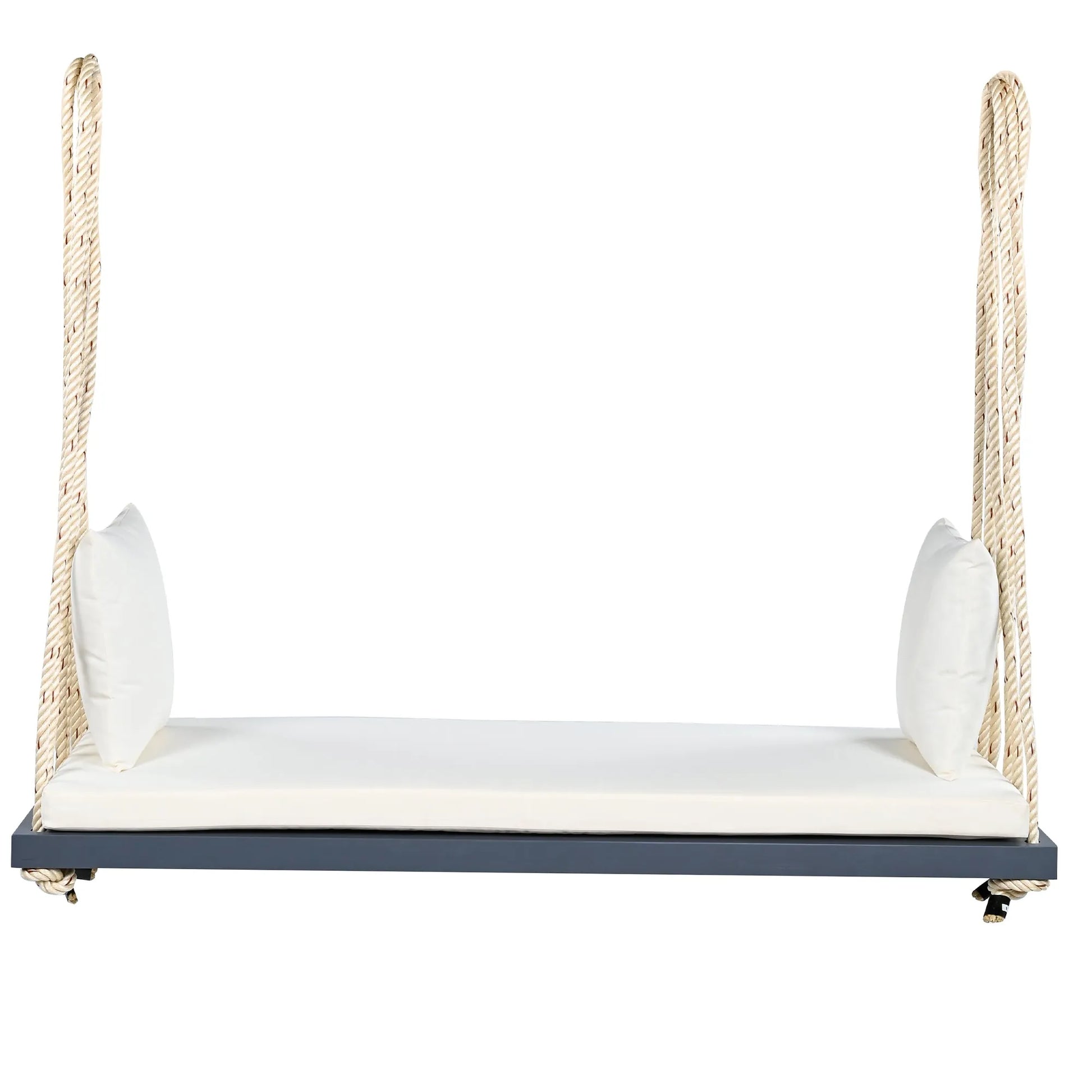Acacia Wood Porch Swing Bench with Cushions – Gray – view 8