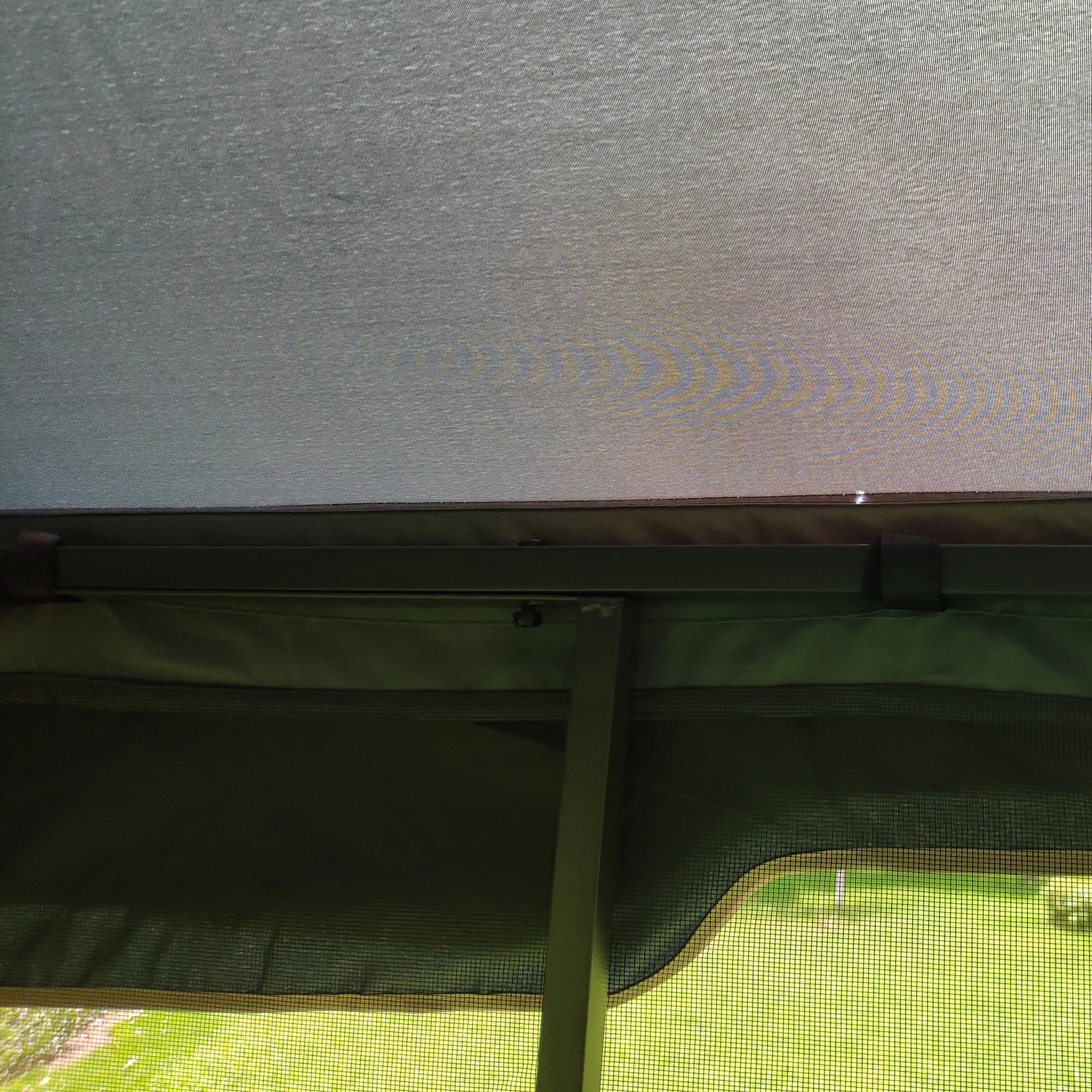 13 × 10-Foot Double-Roof Patio Gazebo with Mosquito Netting – Gray – view 9