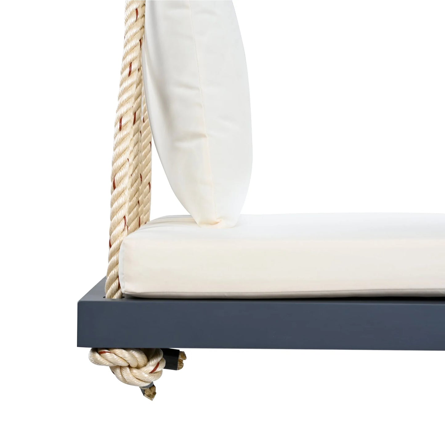 Acacia Wood Porch Swing Bench with Cushions – Gray – view 10