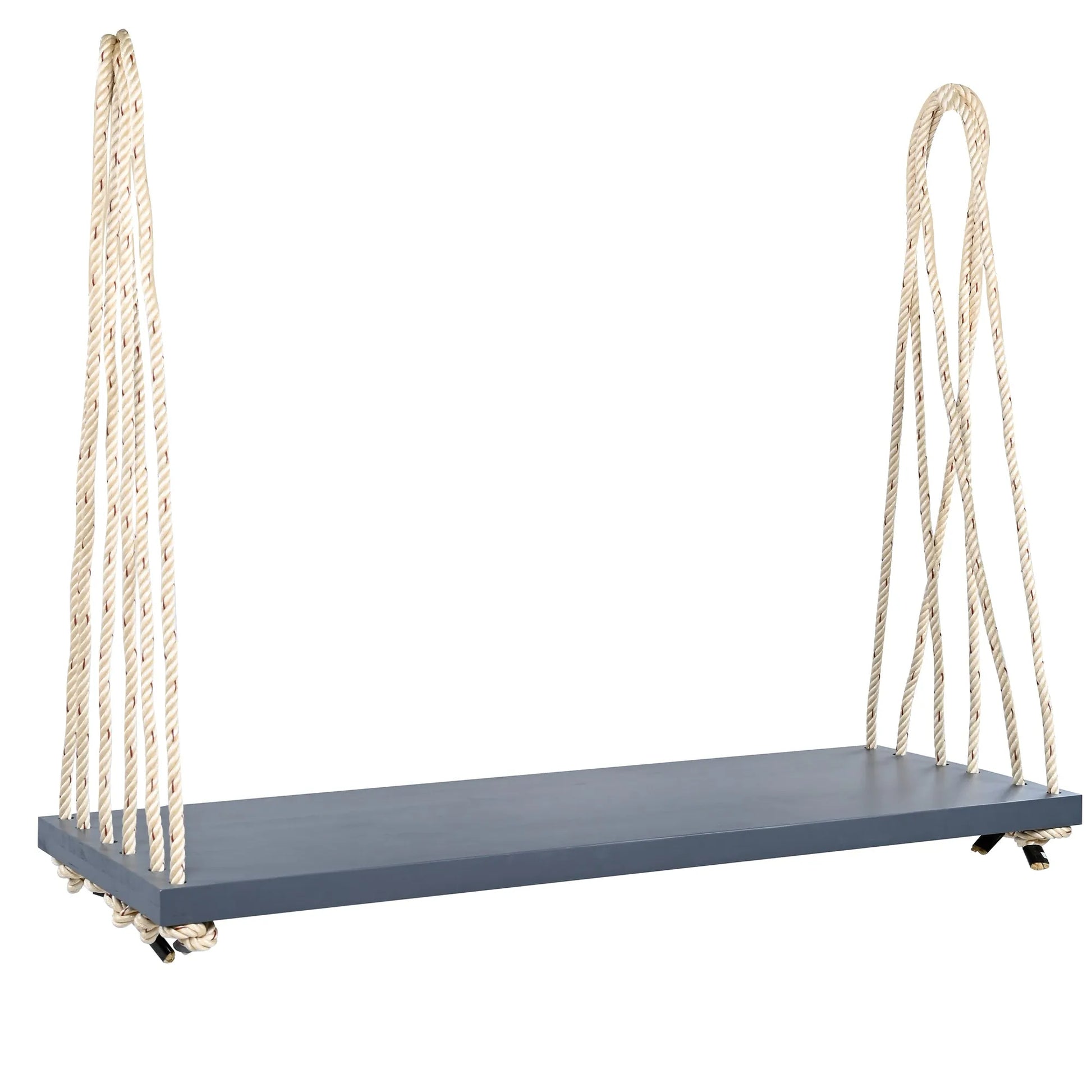 Acacia Wood Porch Swing Bench with Cushions – Gray – view 12