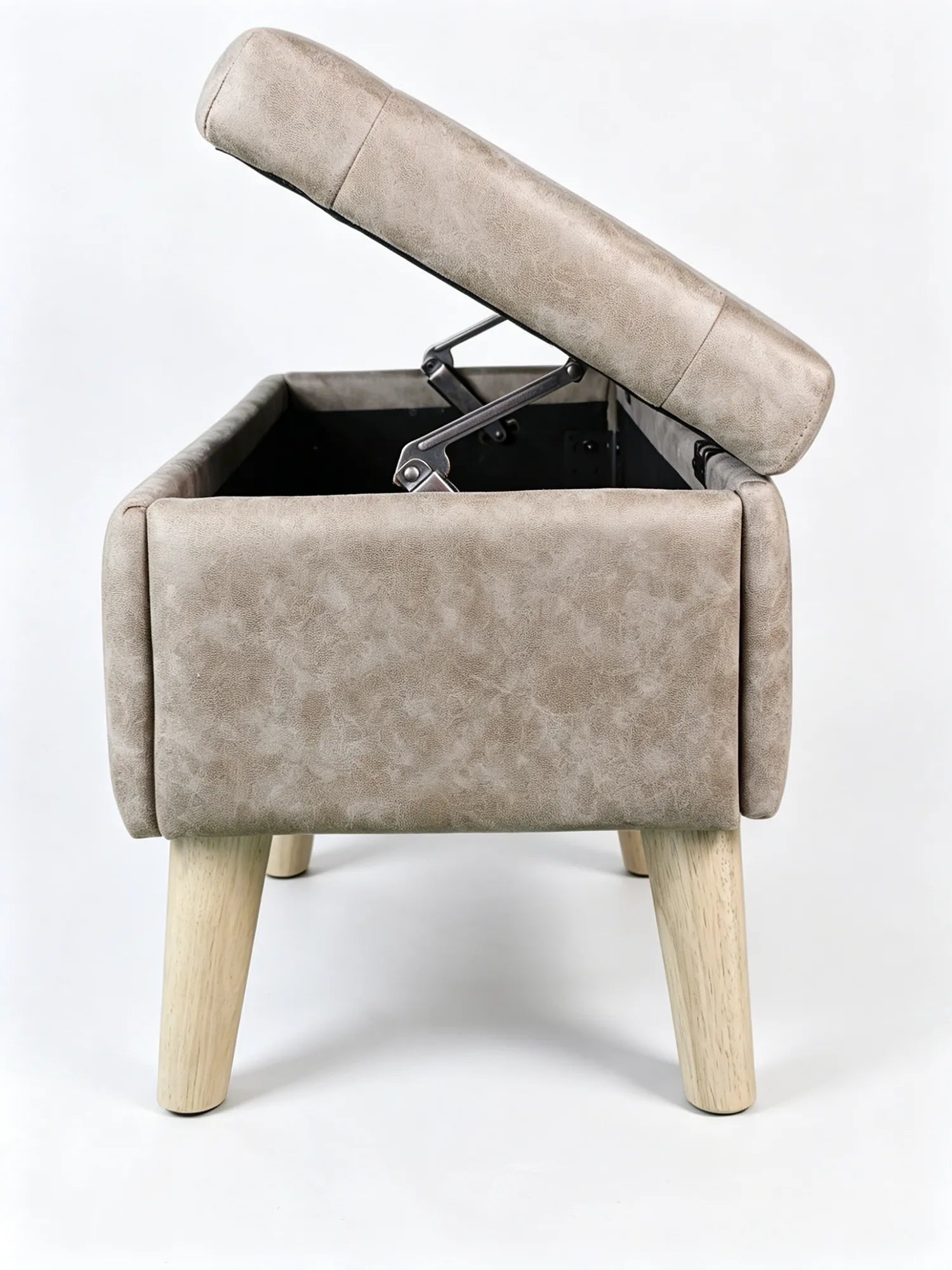32-Inch Upholstered Storage Ottoman Bench with Built-In Tray – Gray Snowflake Velvet – view 10