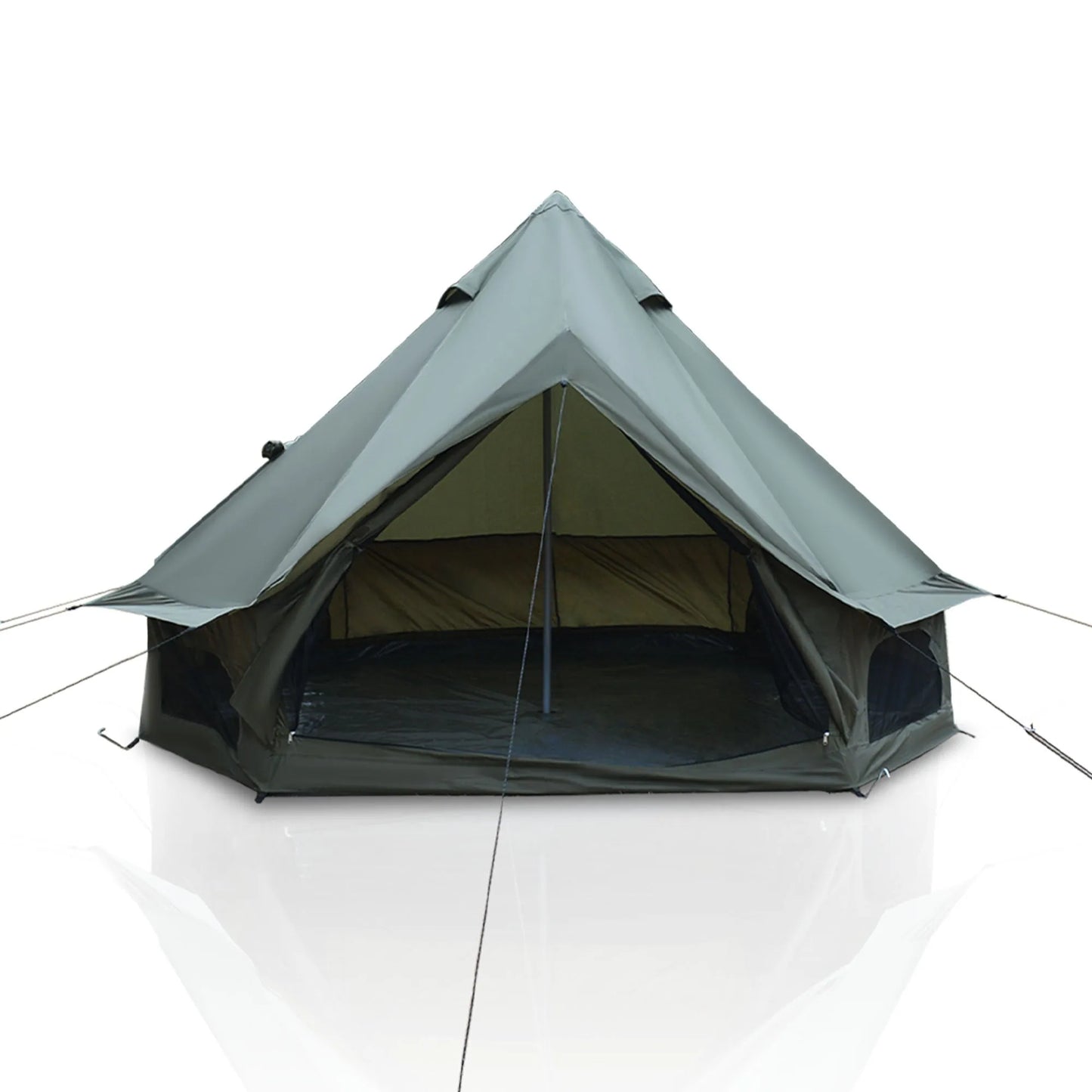 9.8-Foot Four-Season Bell Tent with Stove Jack – Green – view 2