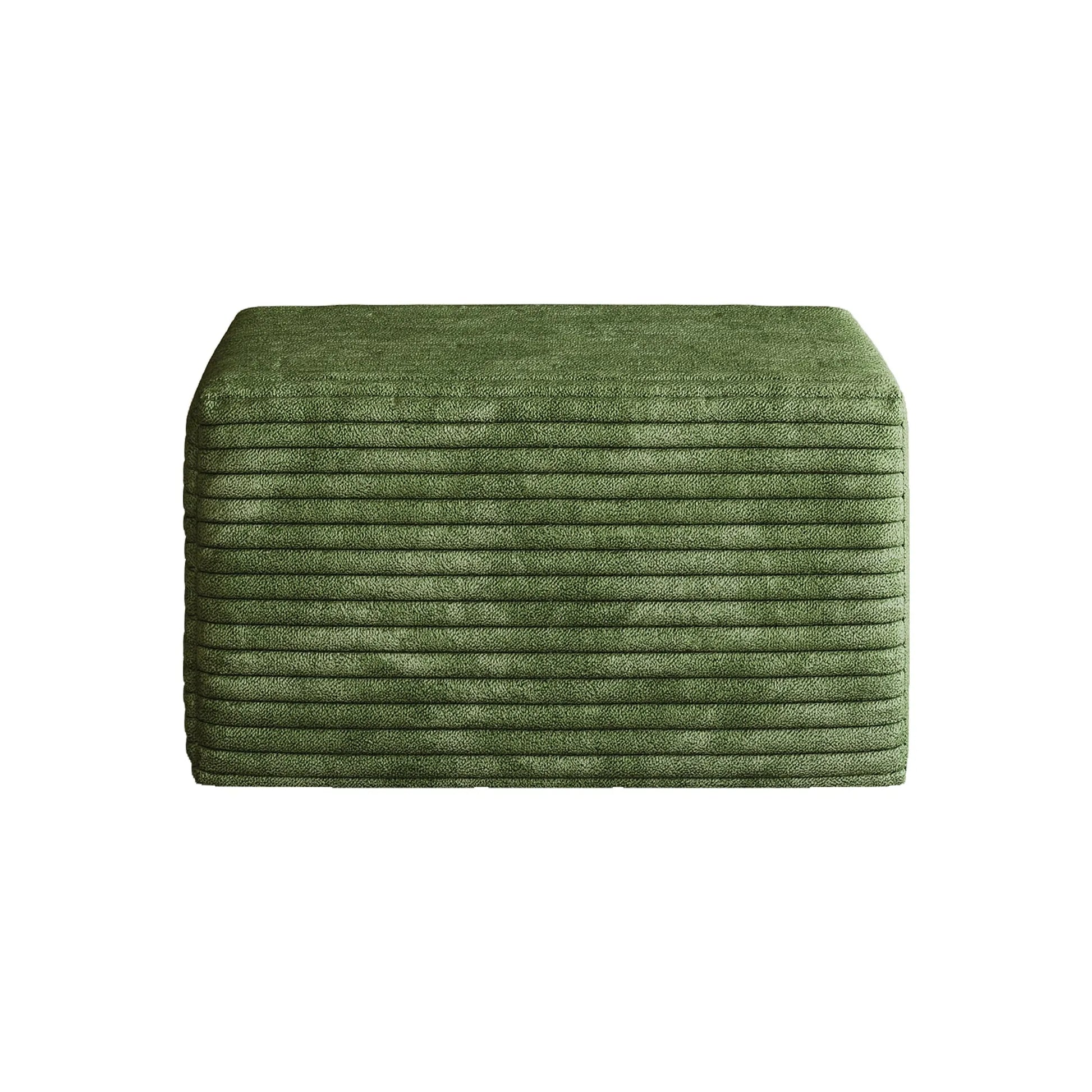 Corduroy Cube Ottoman, No Assembly Required – Green – view 6
