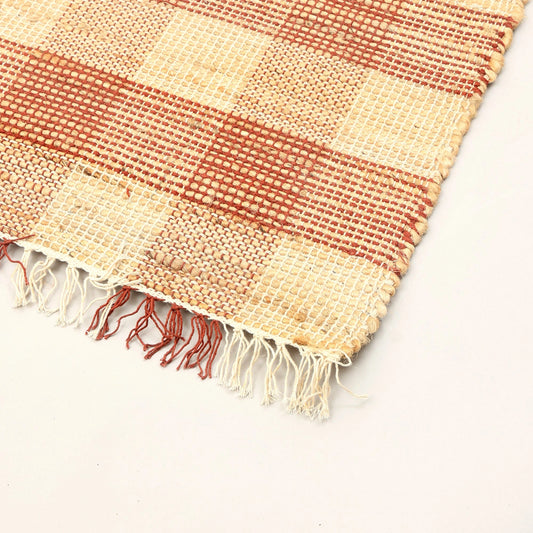 Handwoven Plaid Jute Area Rug