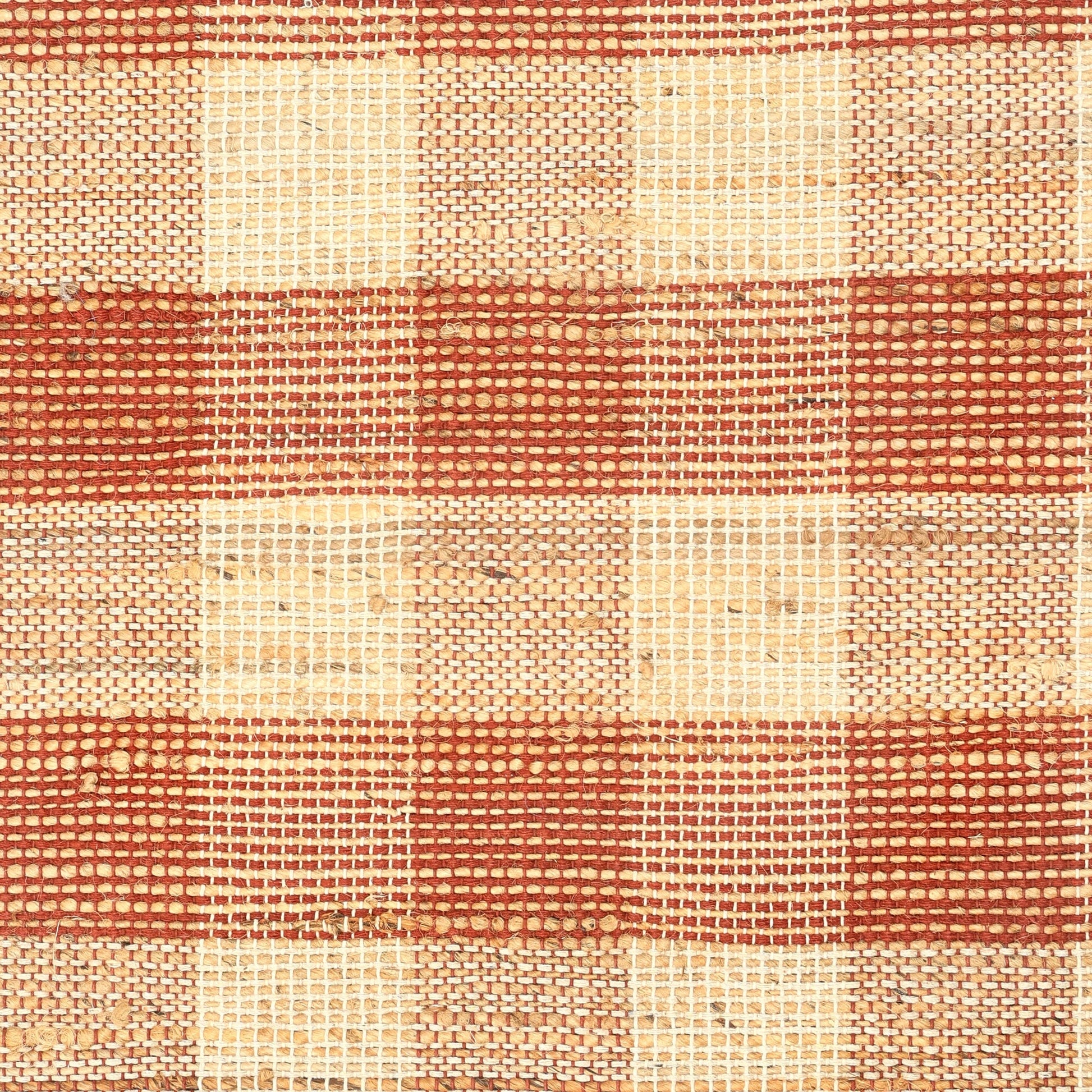 Handwoven Plaid Jute Area Rug