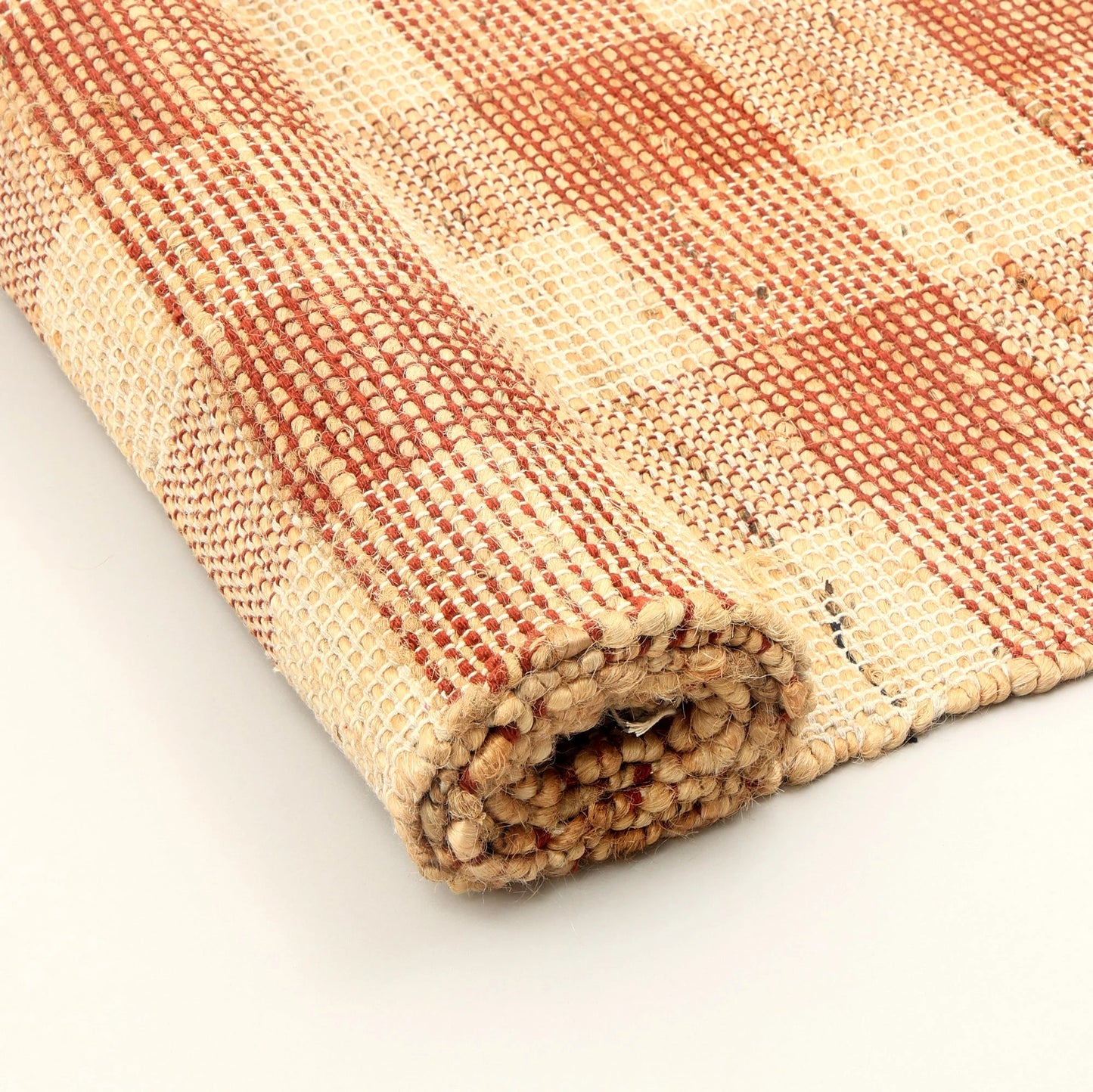 Handwoven Plaid Jute Area Rug
