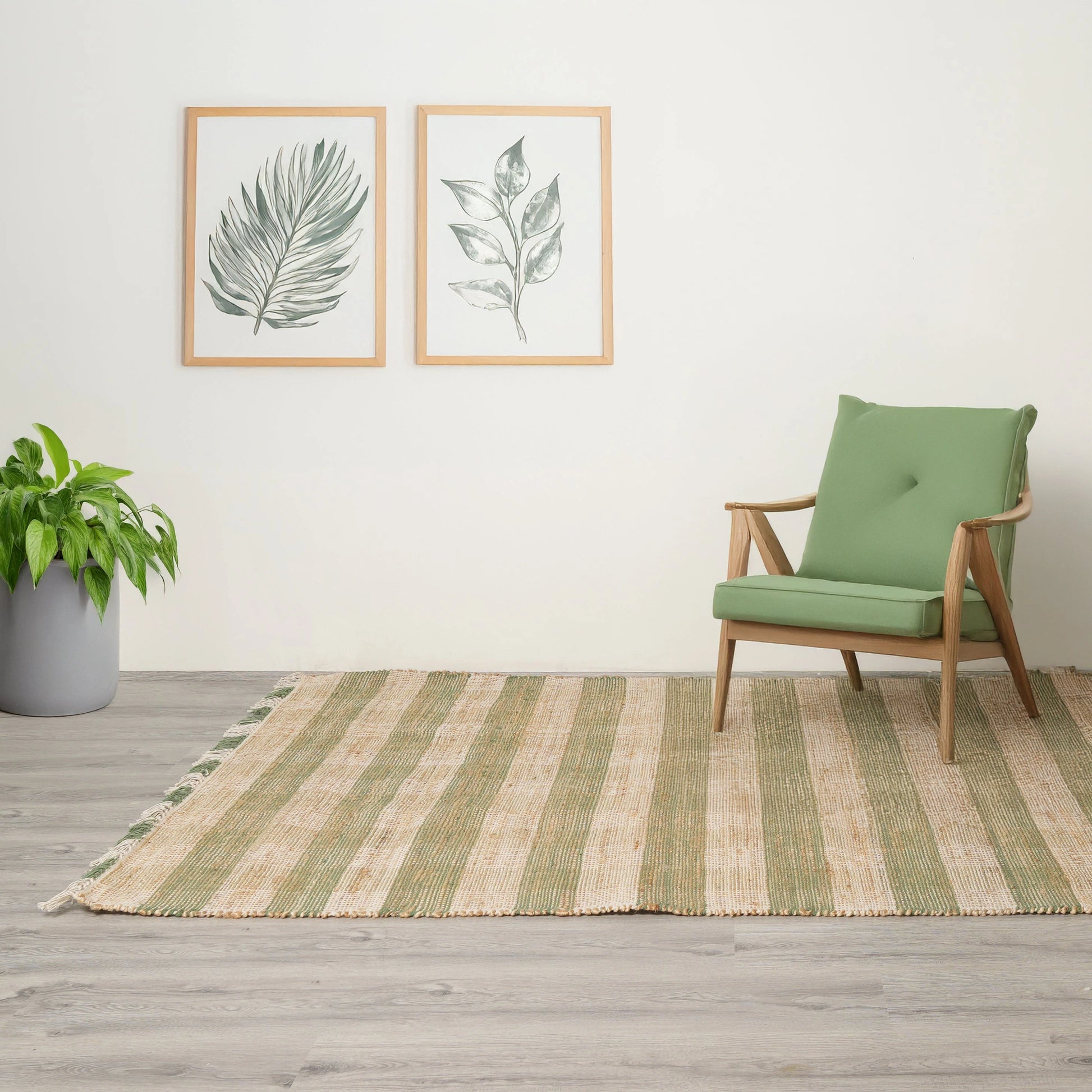 Handwoven Plaid Jute Area Rug