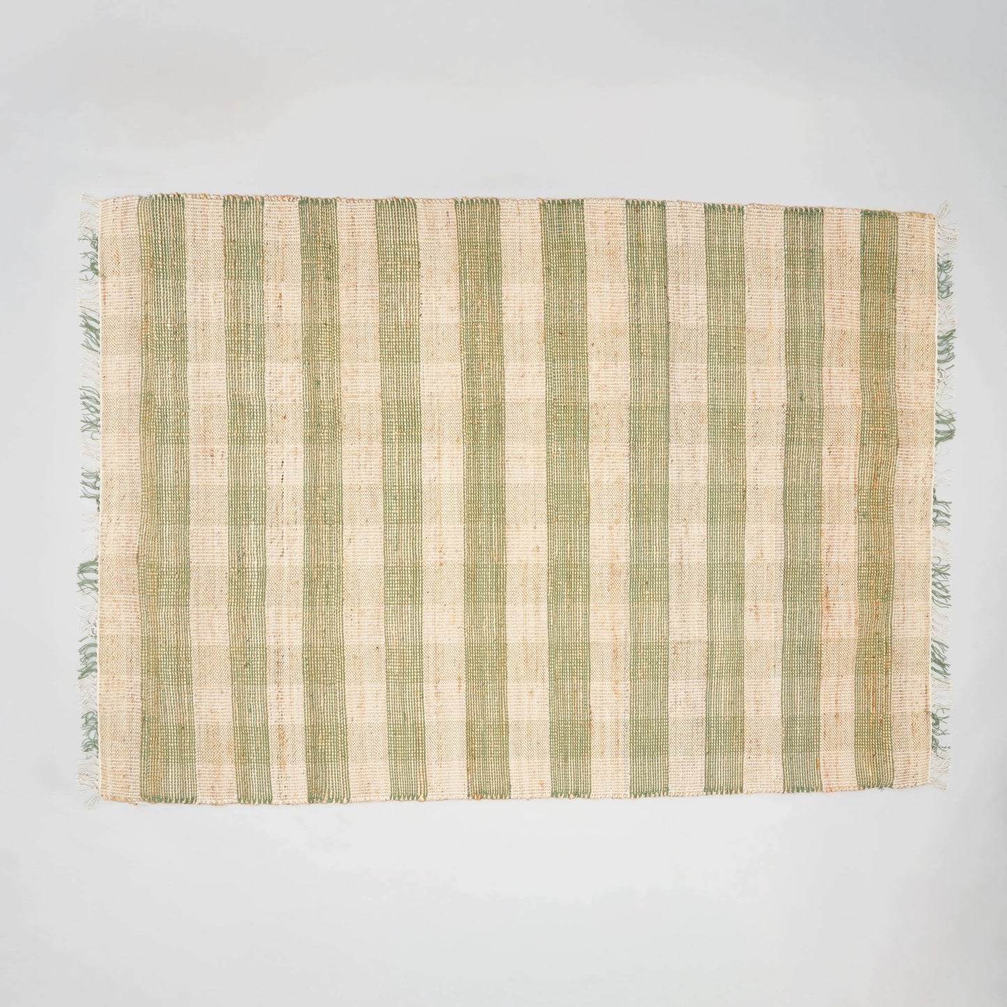 Handwoven Plaid Jute Area Rug