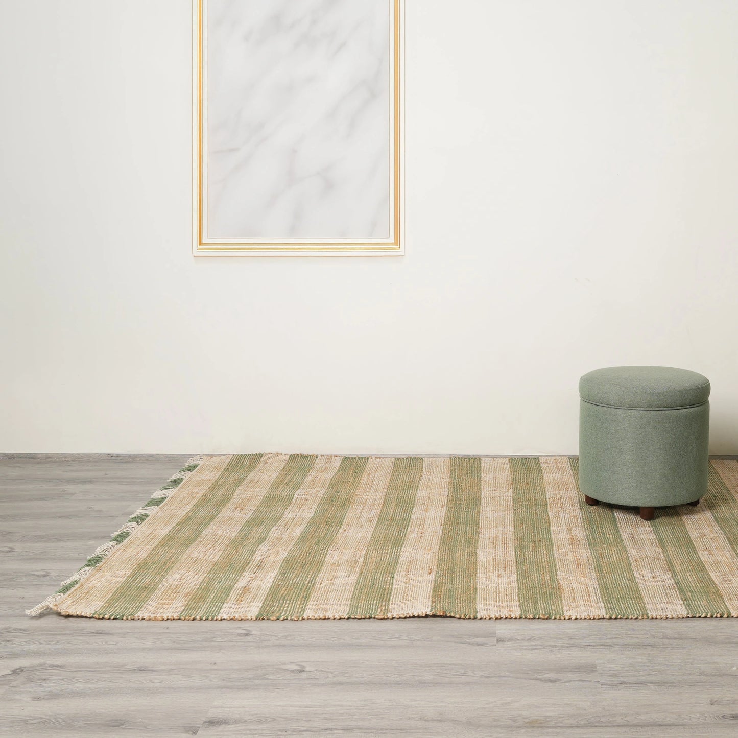 Handwoven Plaid Jute Area Rug