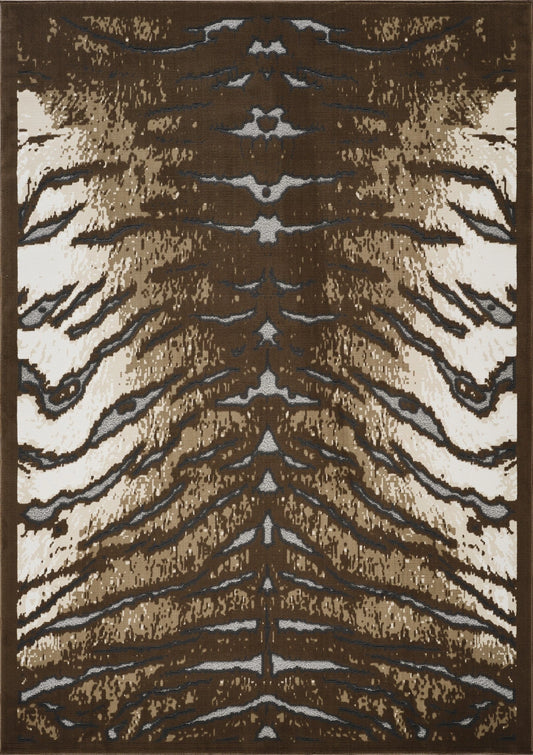 Hide Brown+Ivory Area Rug — CHD1001