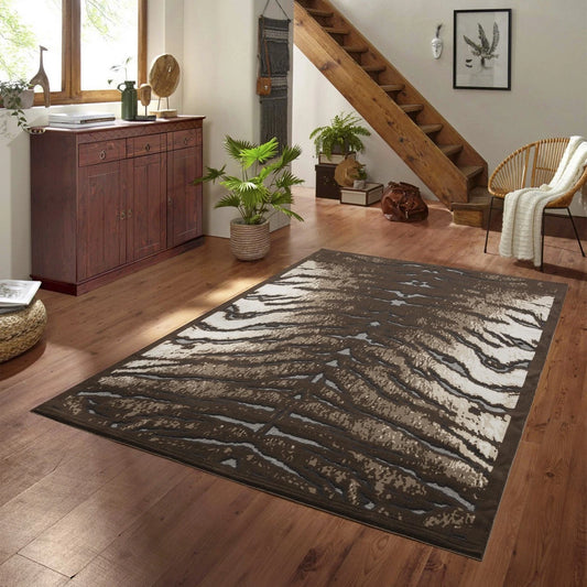 Hide Brown+Ivory Area Rug — CHD1001