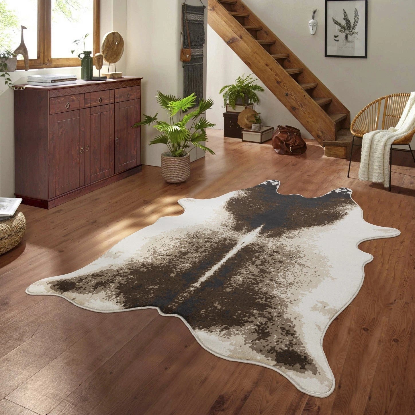 Hide Brown+Ivory Area Rug — CHD1002
