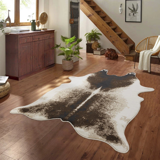 Hide Brown+Ivory Area Rug — CHD1002