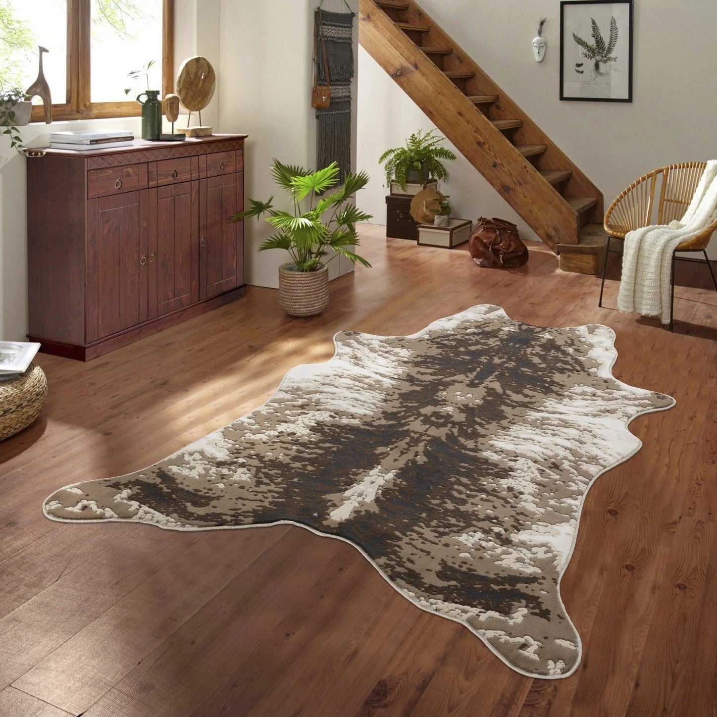 Hide Brown+Ivory Area Rug — CHD1003